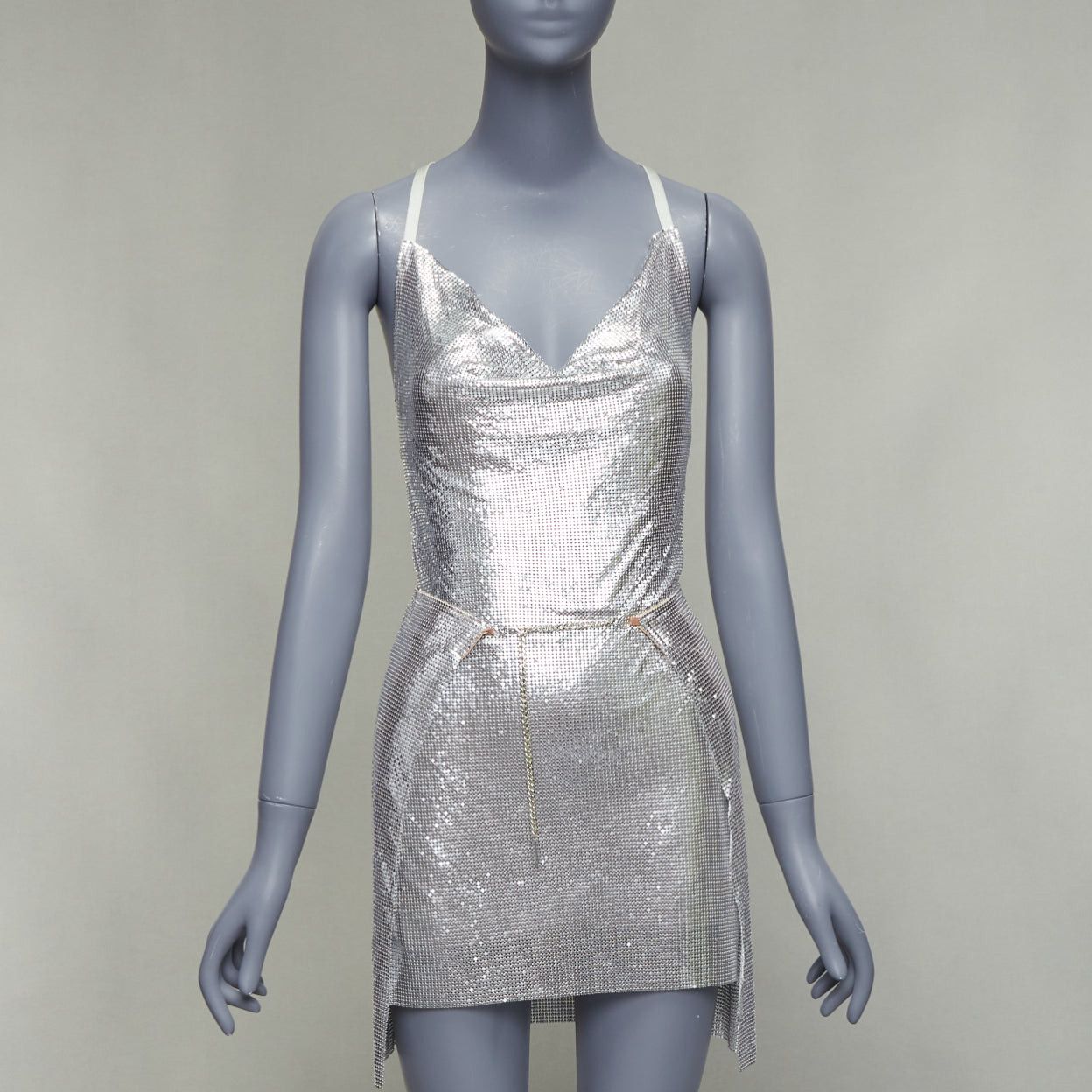 Poster Girl POSTER GIRL Adrianne 100% aluminium silver chainmail top skirt dress XS Size S / US 4 / IT 40 - 1 Thumbnail