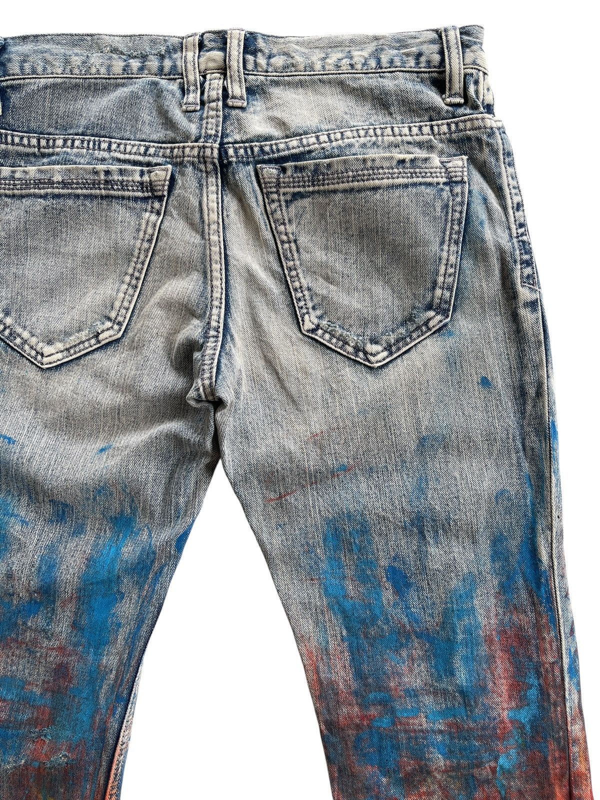 Japanese Brand Yevs Japan Flame Paint Denim Streetwear Size 30" / US 8 / IT 44 - 8 Thumbnail