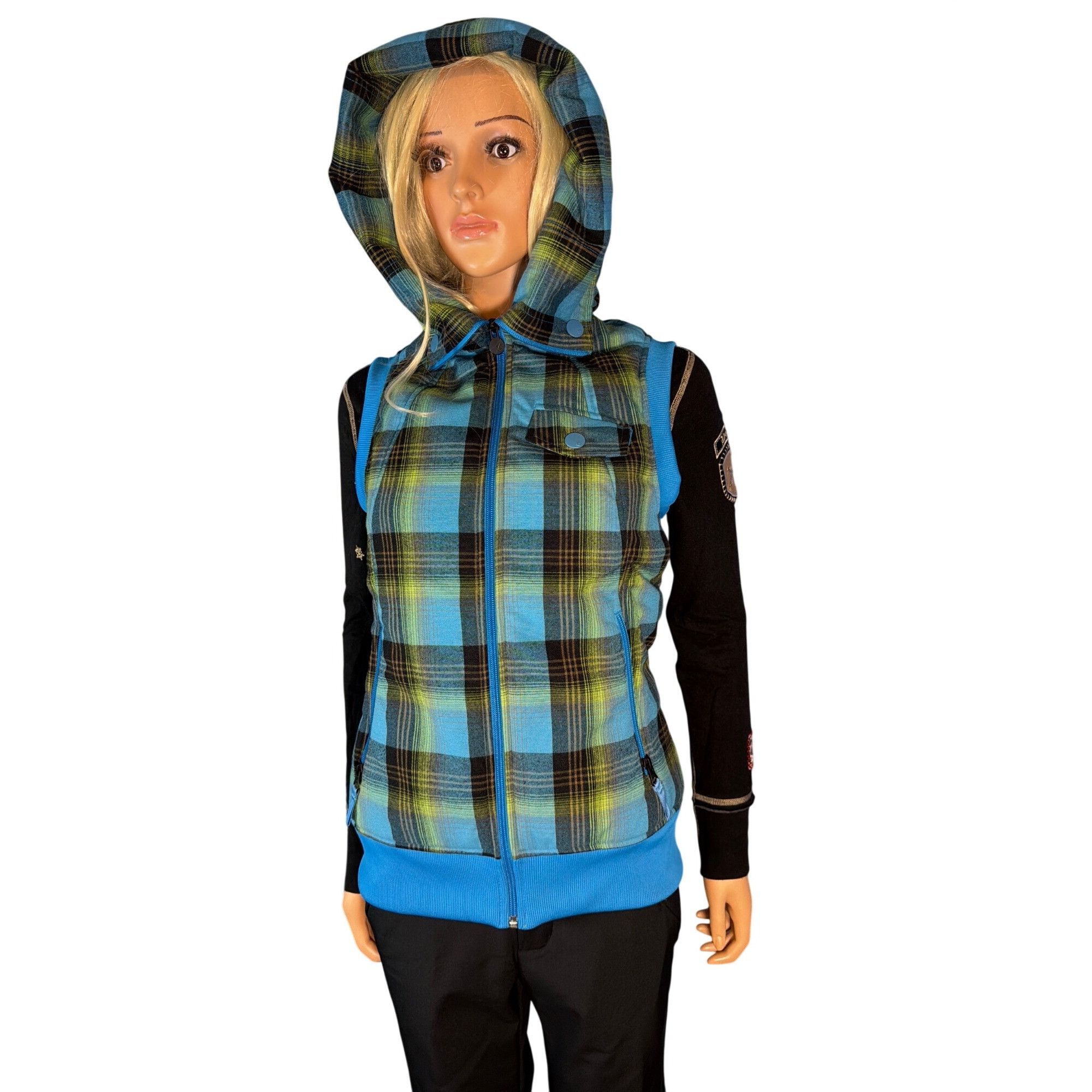 Burton Burton Dryride Vest Women’s S Blue Green Plaid Zip Up Hoodie Size S / US 4 / IT 40 - 20 Thumbnail