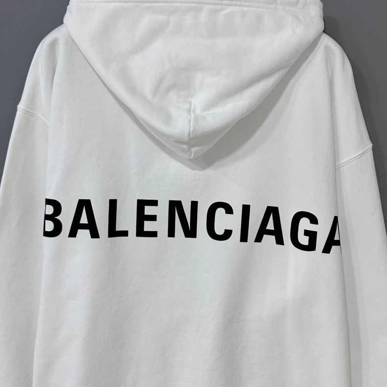 Balenciaga Balenciaga Back logo white hoodie Size US L / EU 52-54 / 3 - 4 Thumbnail