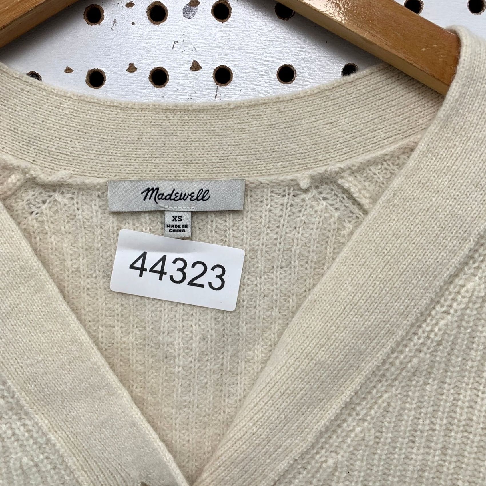 Madewell Madewell Lyle Merino Wool Henley Sweater Womens XS Ivory V Neck Rib Knit Shirt Size XS / US 0-2 / IT 36-38 - 4 Thumbnail