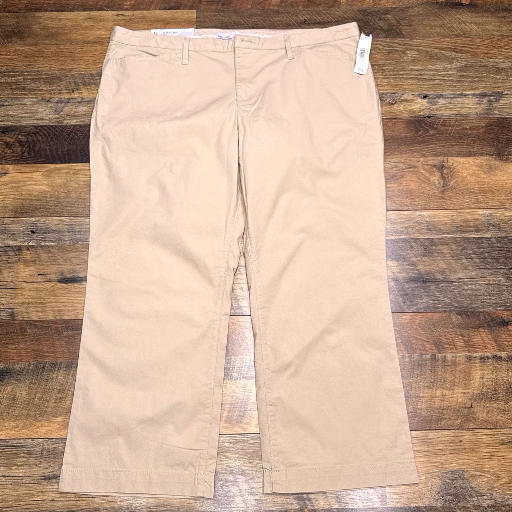 Old Navy Old Navy Capri Pants Womens 16 High Rise Stretch Classic Rise Brown Tan 22.5 Inseam Casual Knit Logo New with Tags Size 38" / US 16 / IT 52 - 2 Thumbnail