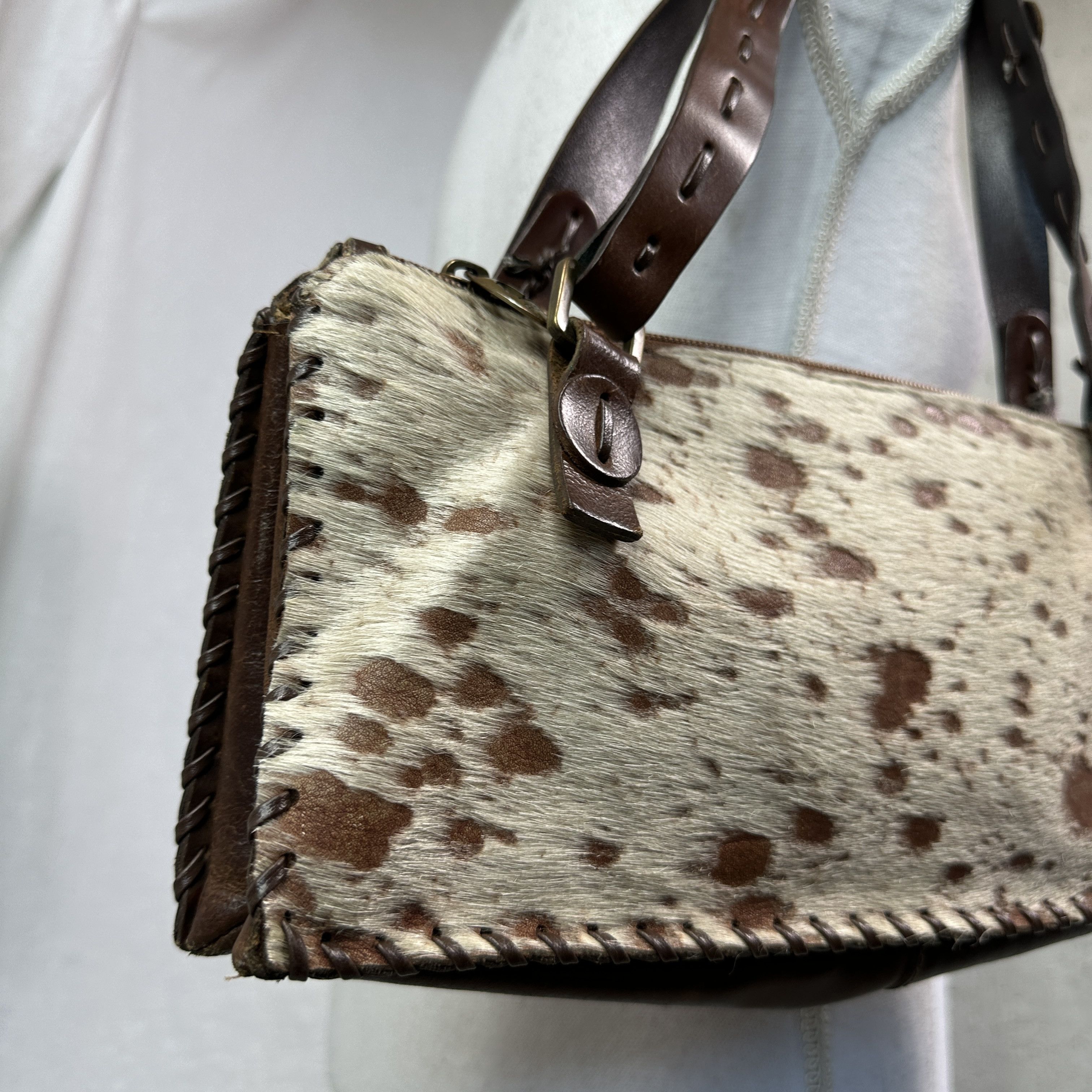 Vintage Vintage Avant Garde Leather Cowhide Baguette Bag Y2K Size ONE SIZE - 7 Thumbnail
