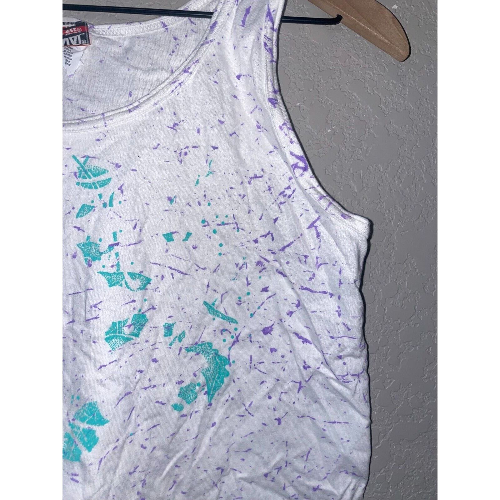 Signal Sport Vintage Womens Speckled Tank Top Shirt Leaf Tee VTG 90s M Size M / US 6-8 / IT 42-44 - 2 Thumbnail