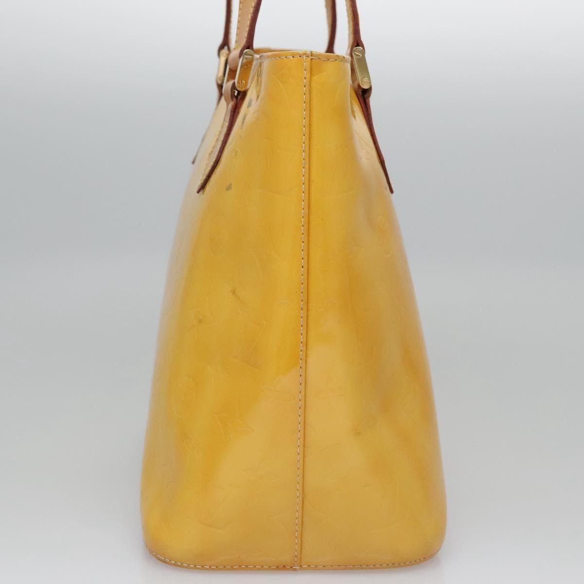 Louis Vuitton LOUIS VUITTON Monogram Vernis Houston Hand Bag Lime Yellow Size ONE SIZE - 4 Thumbnail