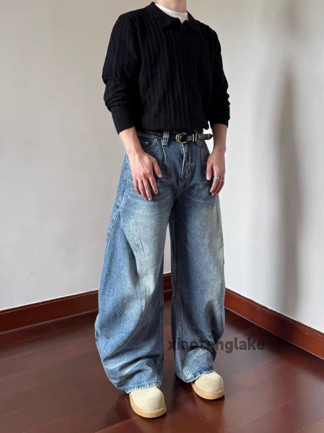 Jean xtl washed faded cleanfit yuppie flared hiphop jeans Size US 32 / EU 48 - 4 Thumbnail