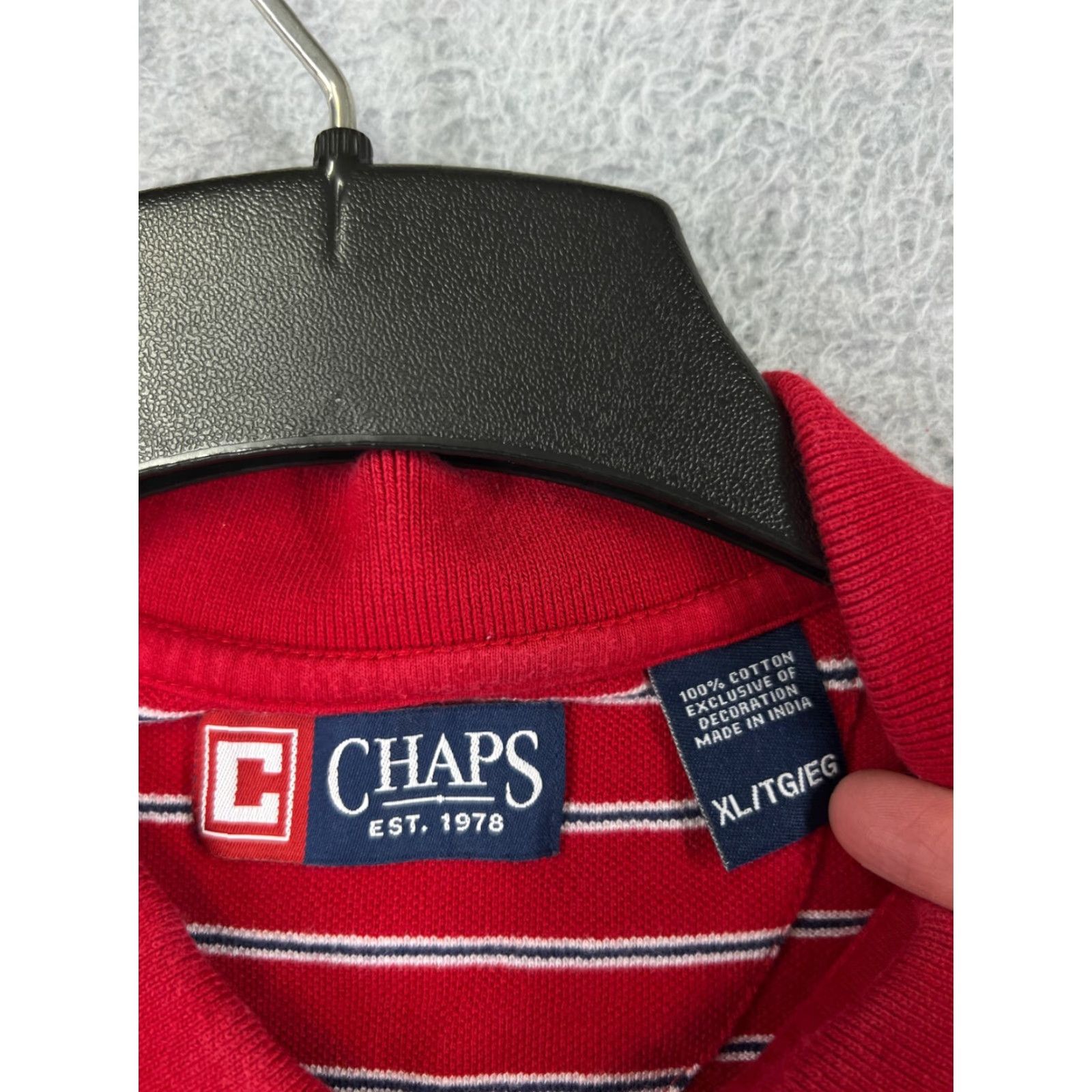Chaps Chaps Polo Shirt Men’s Large Red White Striped 100% Cotton Polo Shirt Golf Classic Size US L / EU 52-54 / 3 - 3 Thumbnail