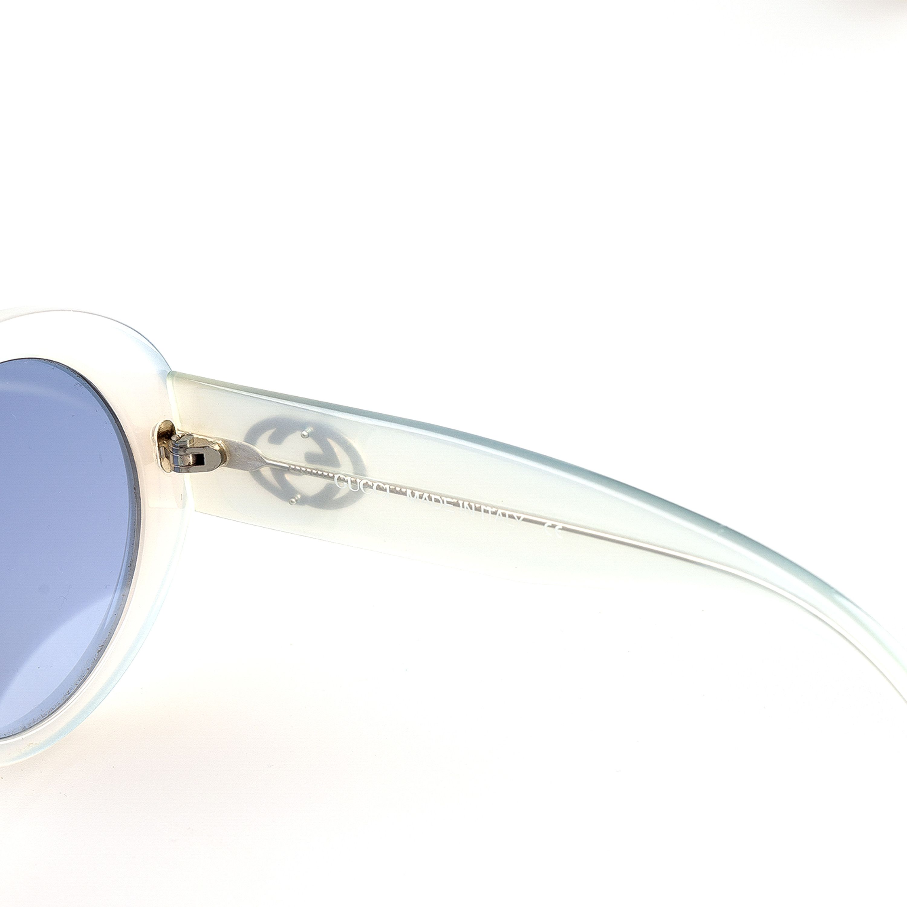 Gucci Gucci GG 2410/S 5BY Rounded Clear Blue Vintage Sunglasses Size ONE SIZE - 5 Thumbnail