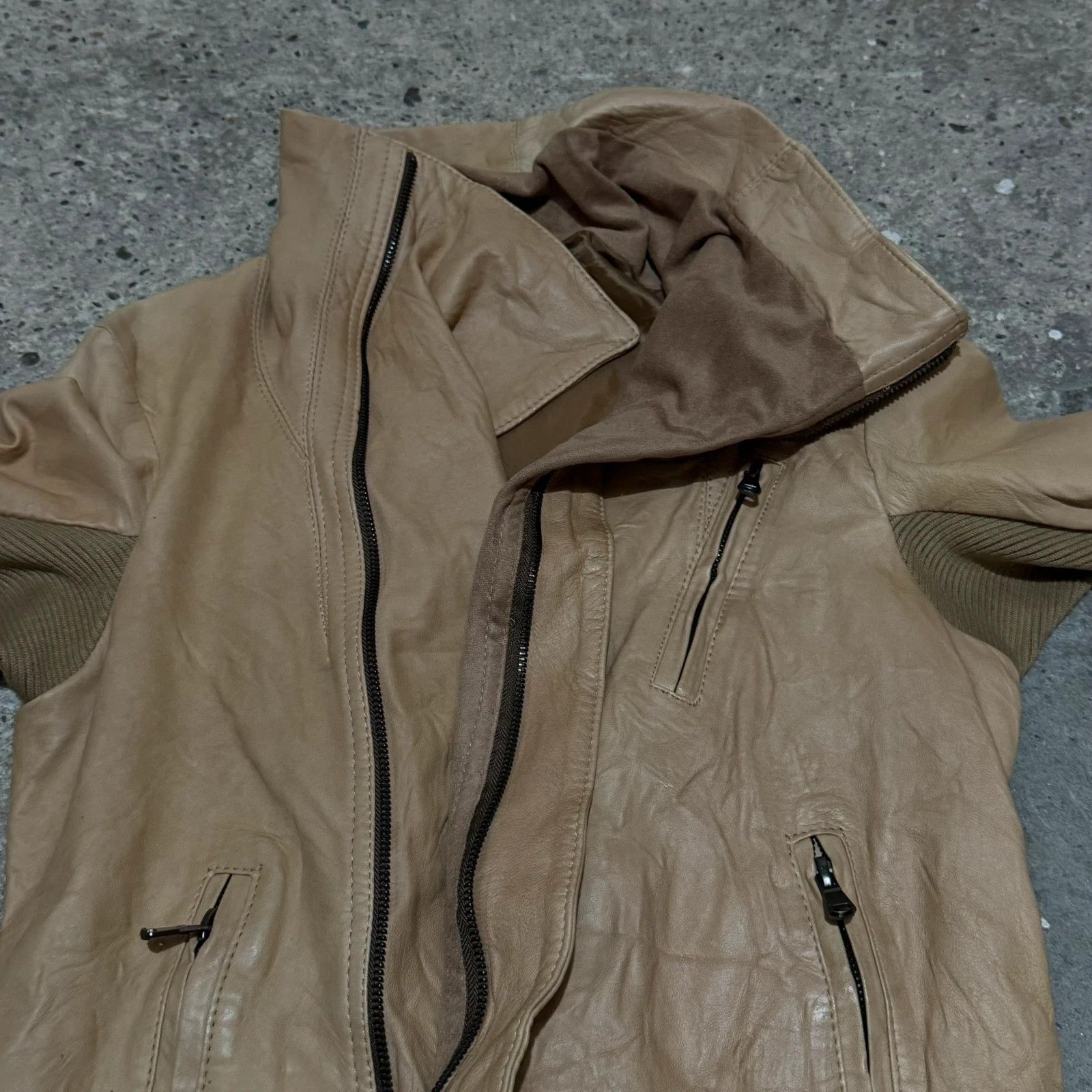 Other High neck avant garde asymmetrical zip leather jacket Size S / US 4 / IT 40 - 4 Thumbnail