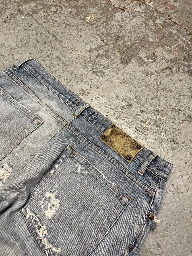 Just Cavalli SS2007 Cavalli Blue Distressed Tiger Denim Jeans Size US 32 / EU 48 - 9 Thumbnail