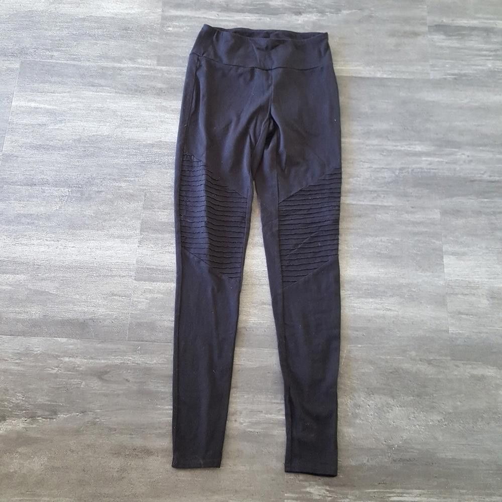Designer Black Moto Thin Legging Size 26" / US 2 / IT 38 - 1 Thumbnail