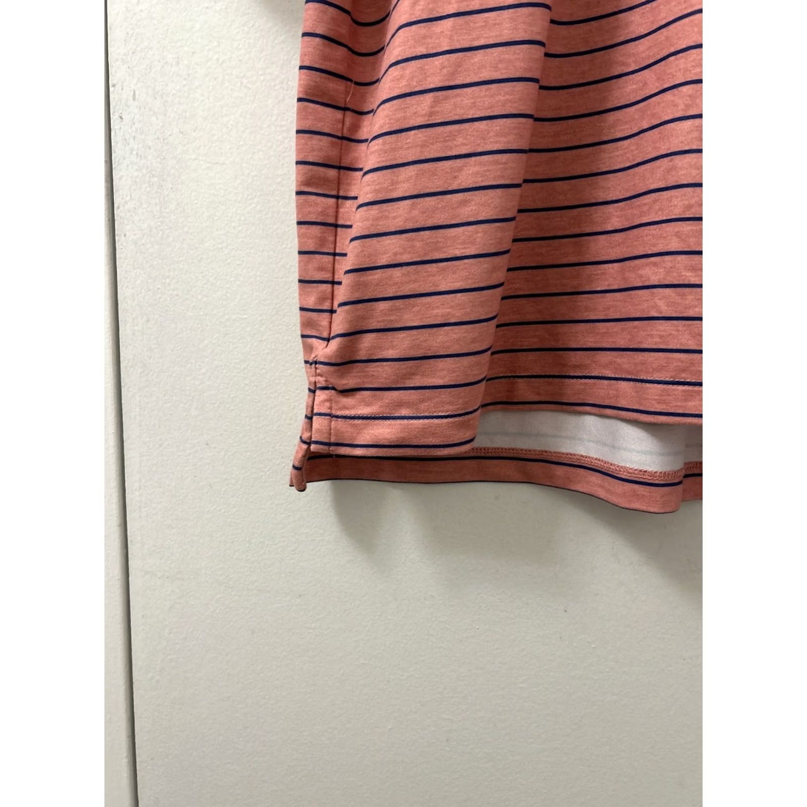 J.Crew J.CREW Performance Shirt Polo Mens Large Pink Blue Striped Short Sleeve, Wool? Size US L / EU 52-54 / 3 - 6 Thumbnail