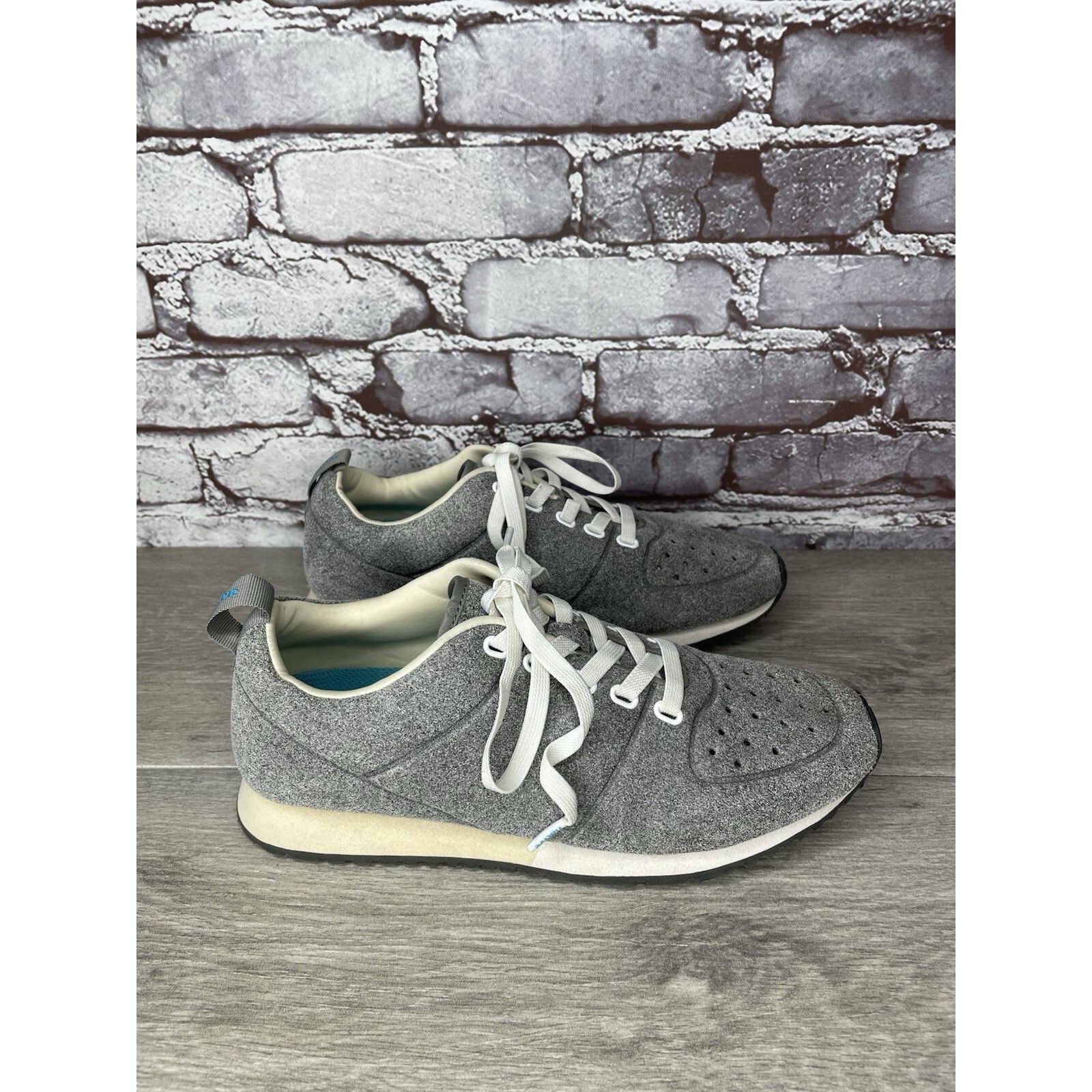 Native Native Monaco Gray Suede White Lace Up Casual Sneakers Shoes Size US 7 / EU 40 - 12 Thumbnail