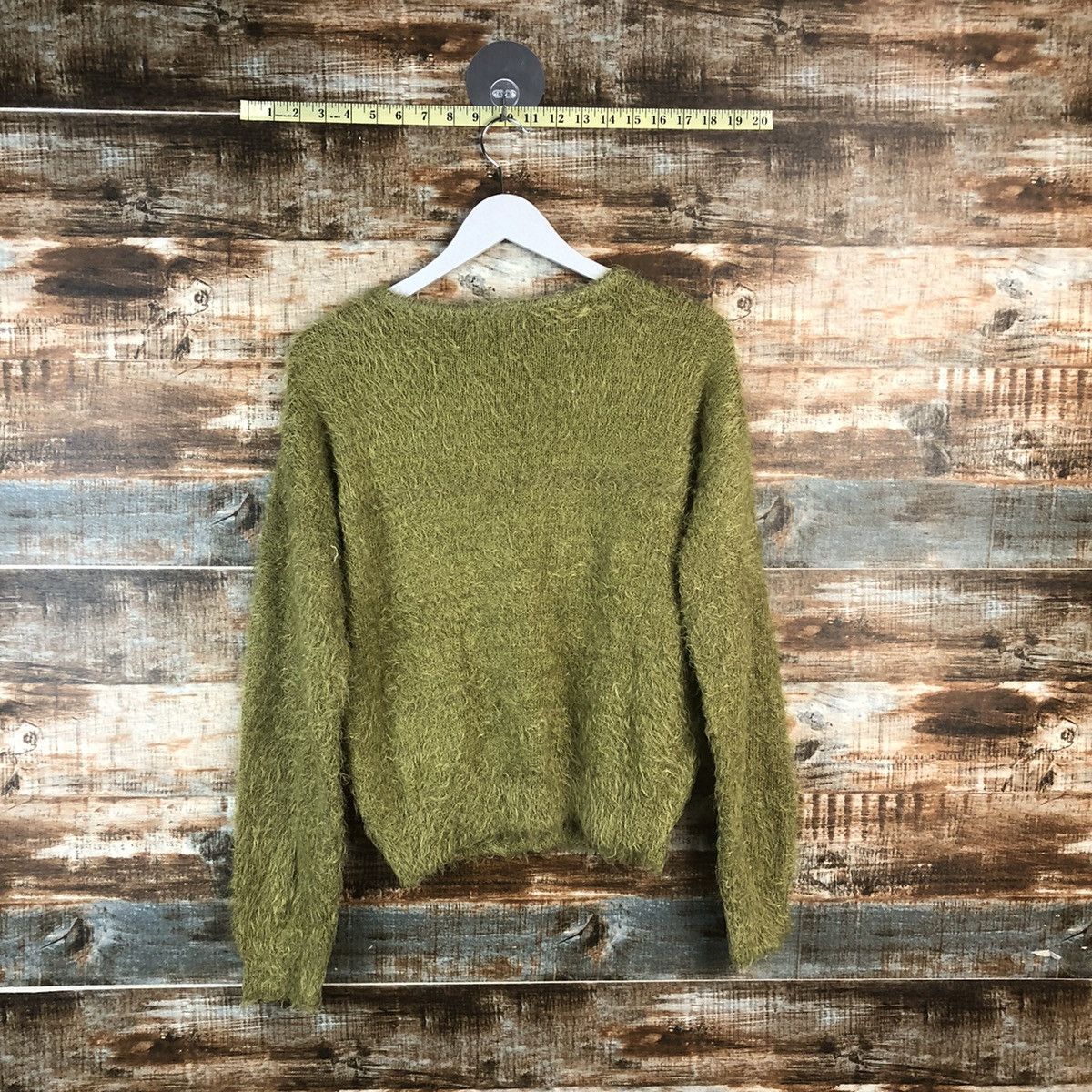 Vintage DL Mounior Green Mohair shaggy fur Knitwear #C404 Size M / US 6-8 / IT 42-44 - 12 Thumbnail