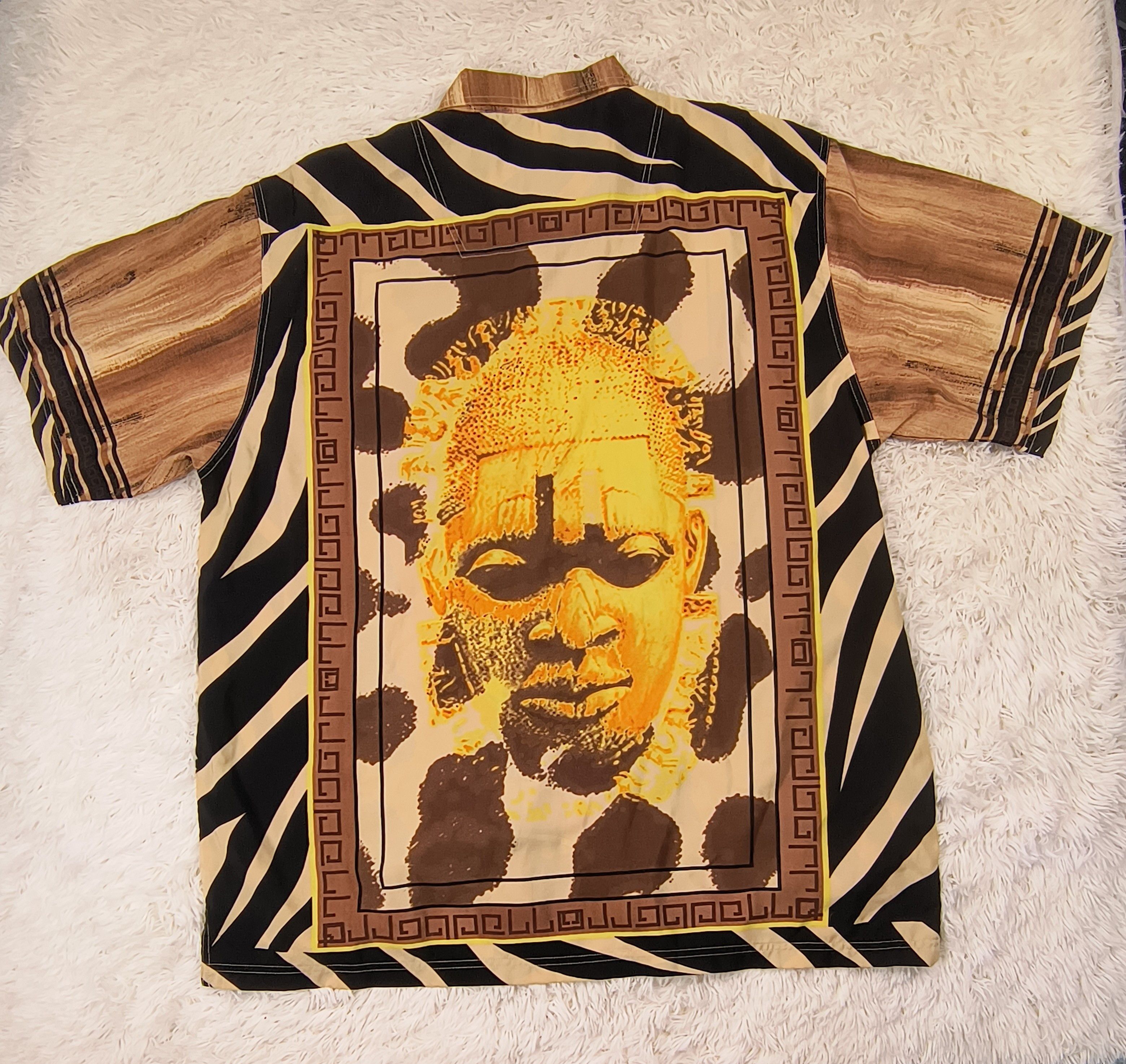 Marc Buchanan Vintage Pelle Pele Marc Buchanan african 90s button up shirt Size US XXL / EU 58 / 5 - 6 Thumbnail