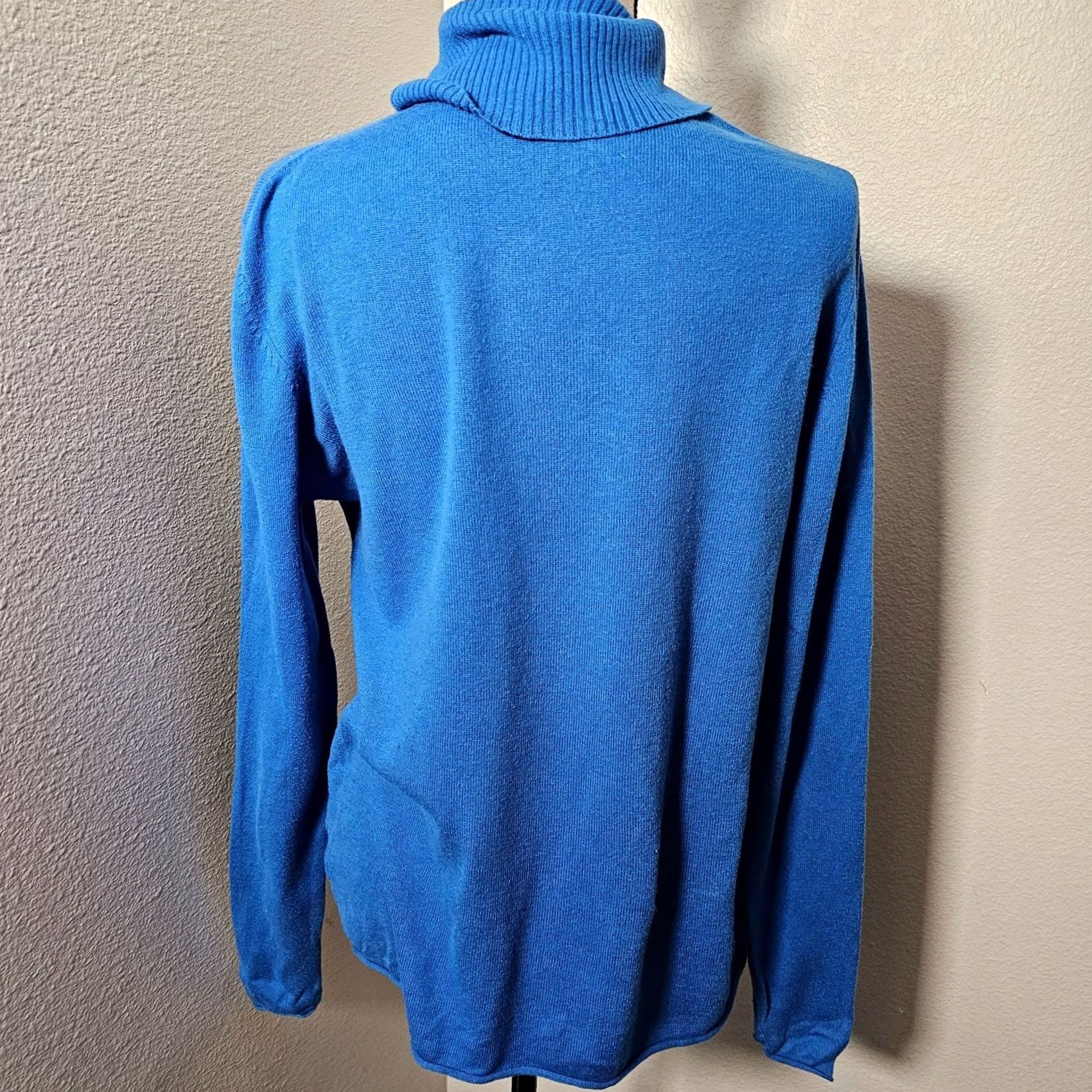 Vintage VINTAGE JCP Cashmere Blend Sweater Blue L Turtleneck Long Sleeve Women Pullover Size L / US 10 / IT 46 - 3 Thumbnail
