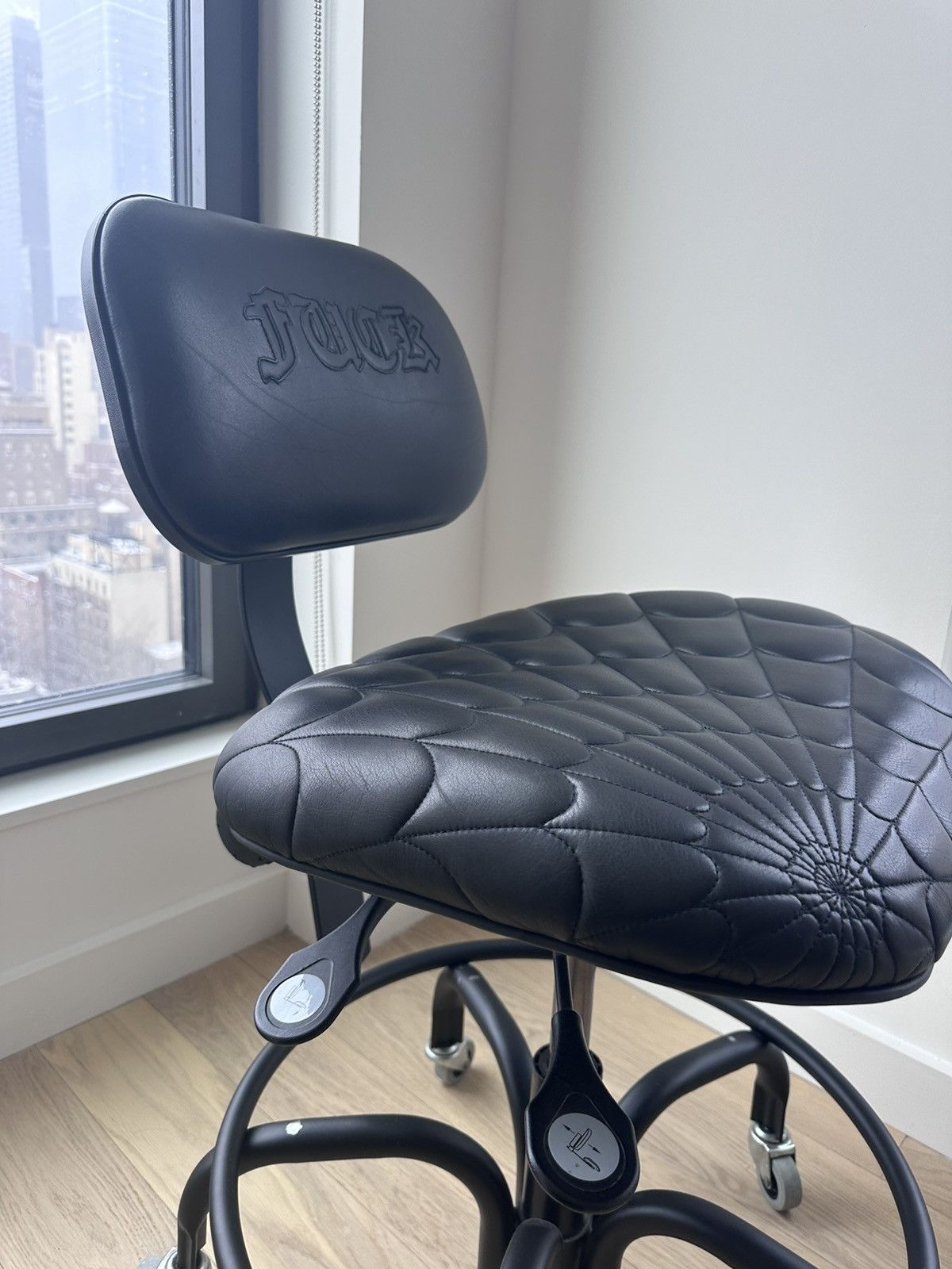 Chrome Hearts CHROME HEARTS ‘ FUCK ‘ & WEB LEATHER CHAIR ! Size ONE SIZE - 12 Thumbnail