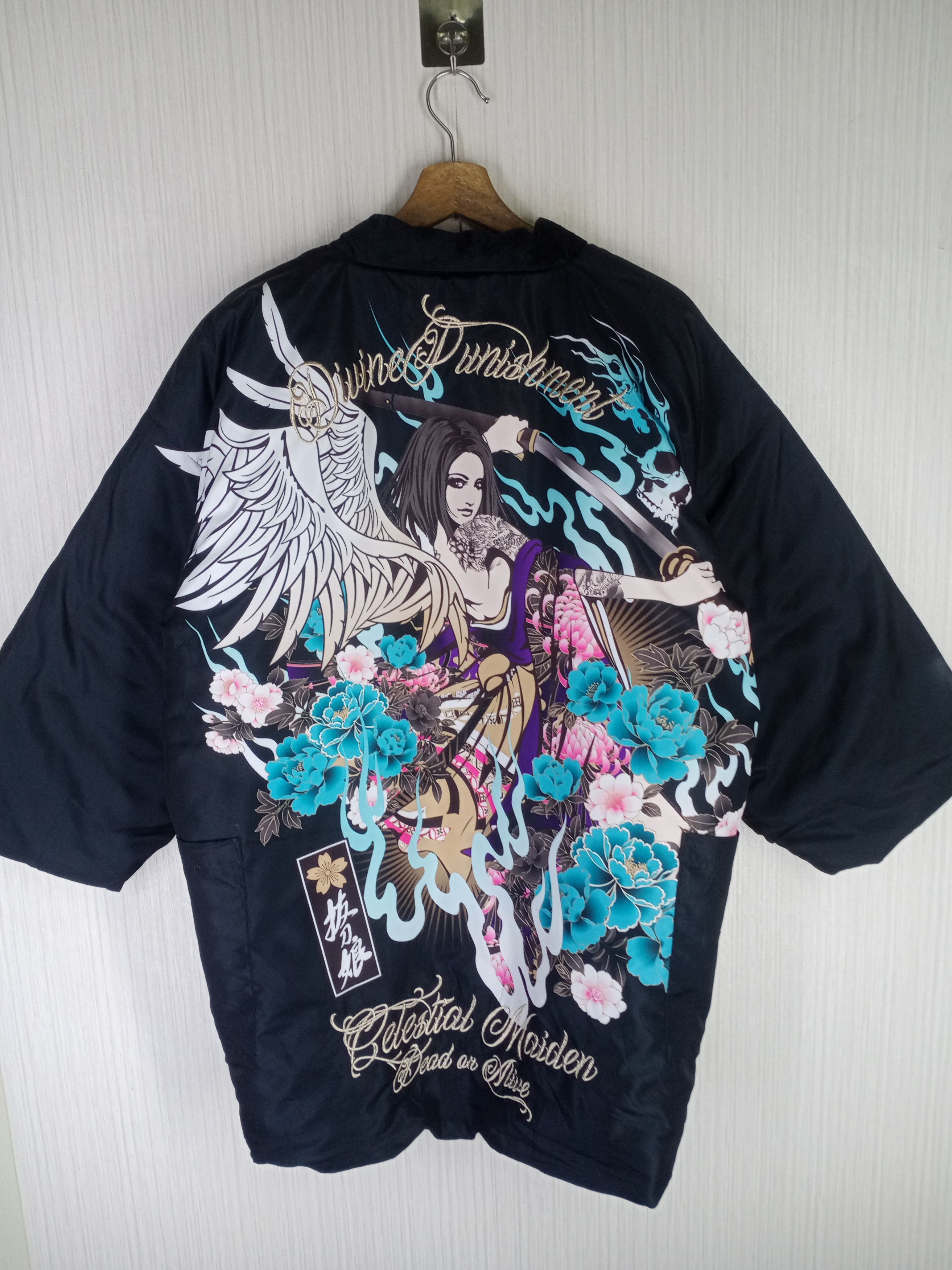 Japanese Brand Rare Vintage Divine Retribution Overprint Japanese Kimono Size US L / EU 52-54 / 3 - 1 Thumbnail