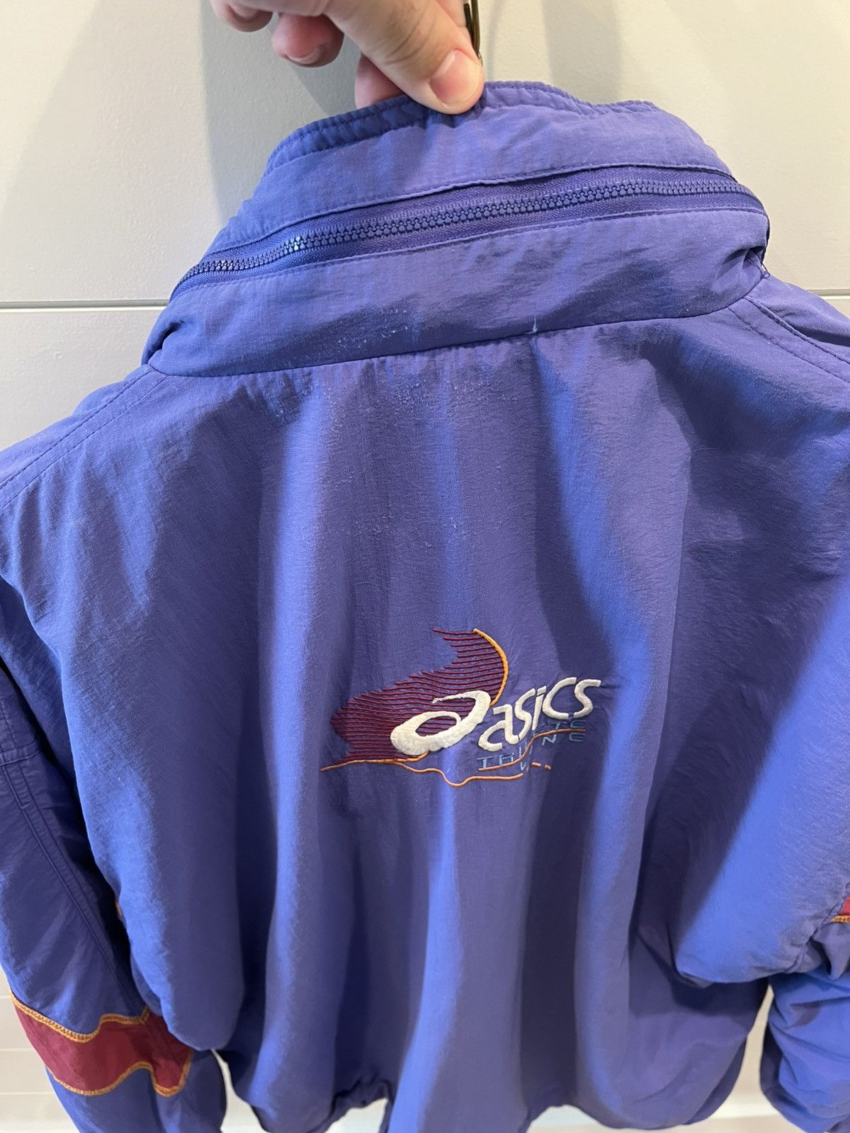 Asics Vintage Asics trilete line windbreaker bluish purple Size US XXL / EU 58 / 5 - 5 Thumbnail