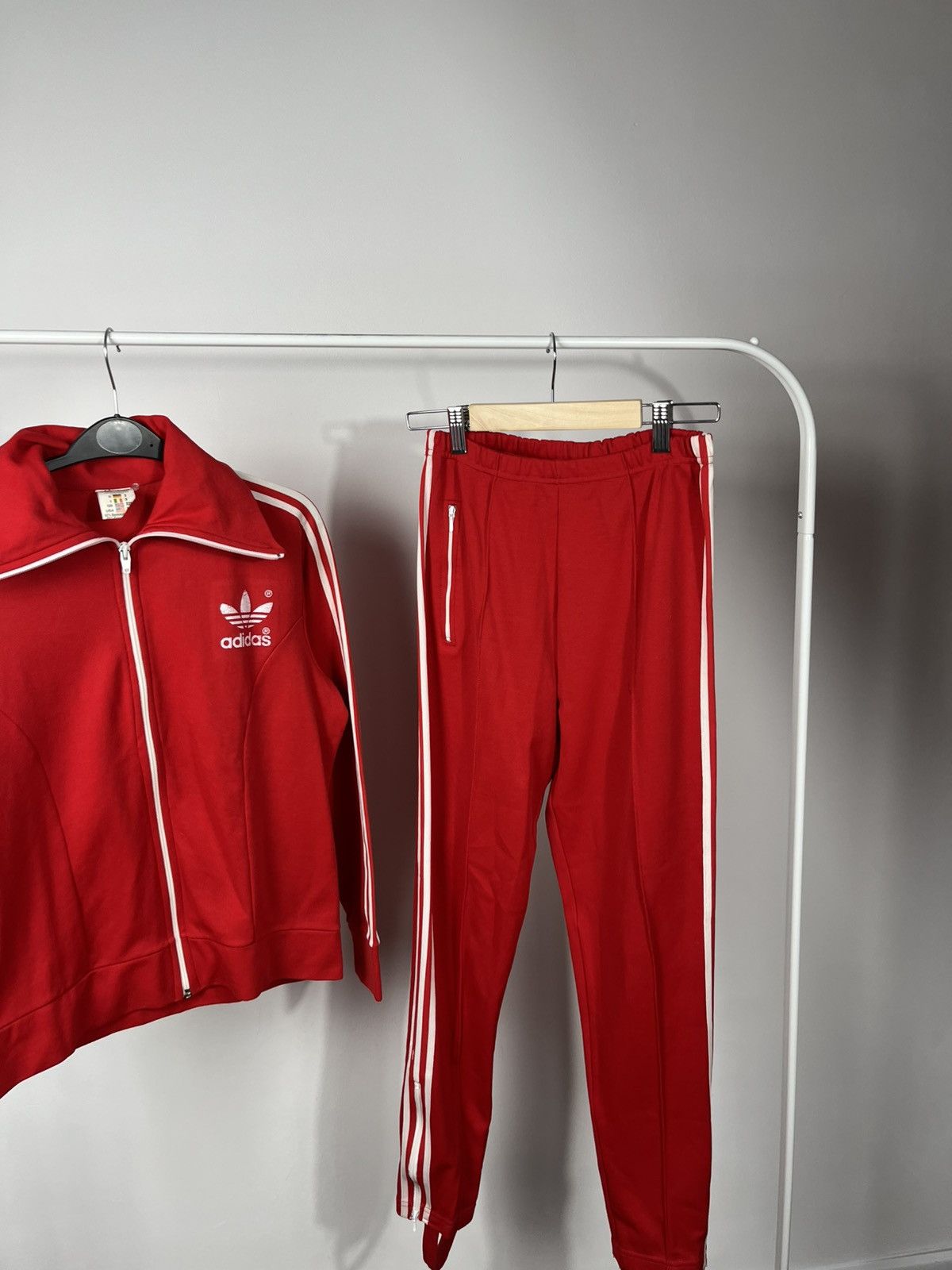 Adidas Vintage Adidas Red Tracksuit Jacket Pants Set Size XXS Size XXS / US 00 / IT 34 - 3 Thumbnail