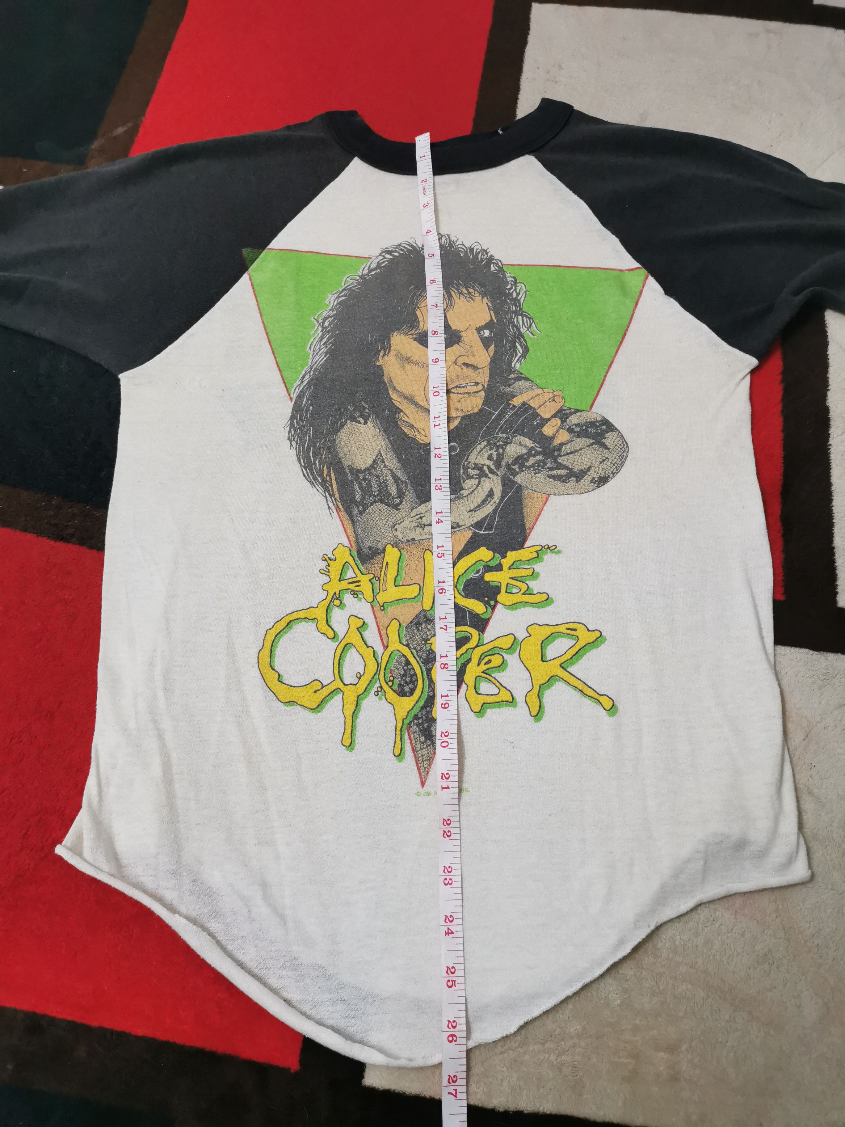 vintage alice cooper raglan shirt tour 86 87 