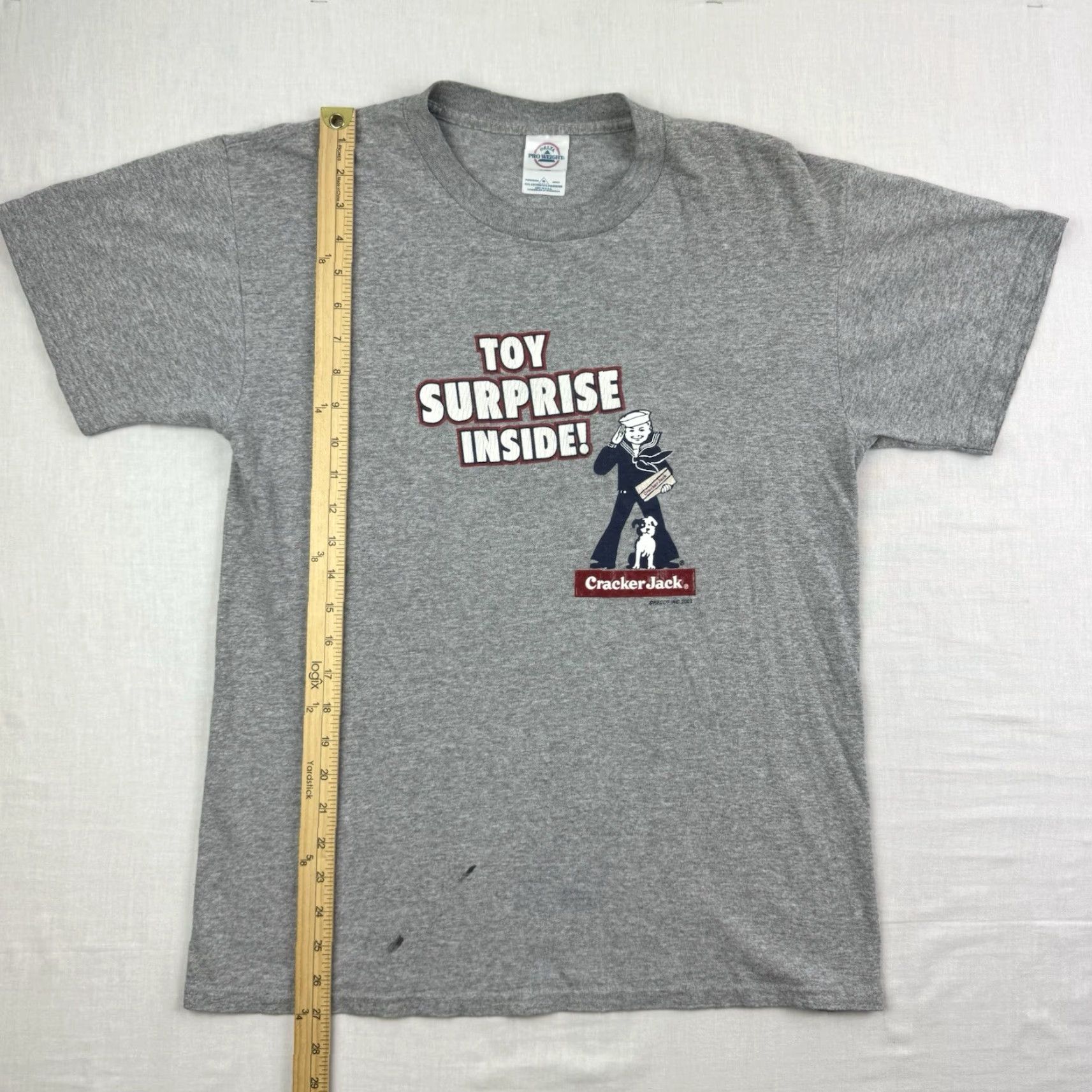 Delta VINTAGE Cracker Jack Promo T Shirt Adult Medium Gray Y2K Snacks Mens Size US M / EU 48-50 / 2 - 7 Thumbnail