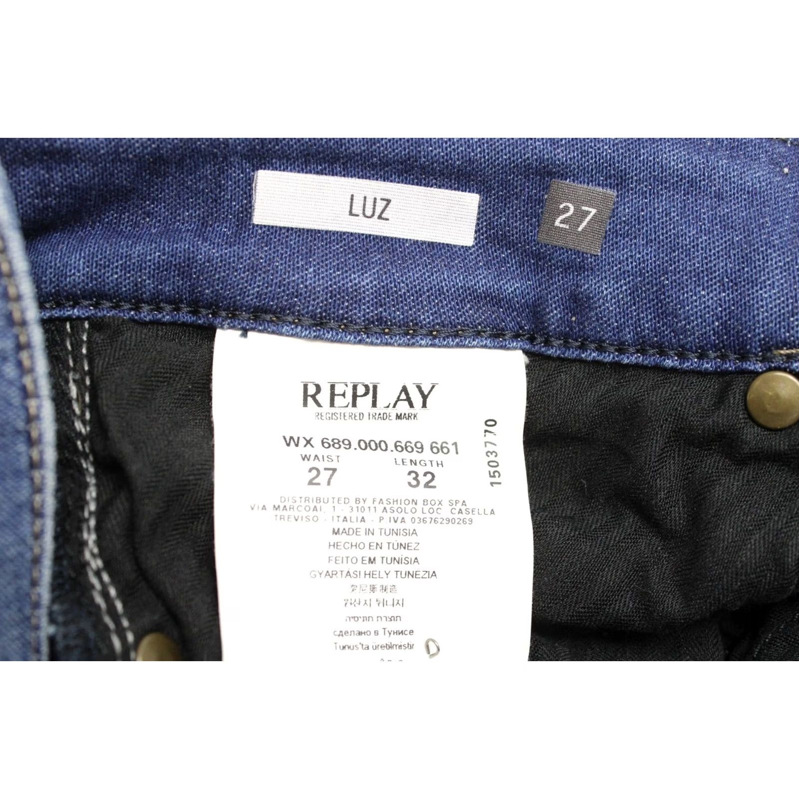 Replay Replay Luz Jeans Women's W27/L32 Whiskers Zip Skinny Fit Blue Size 27" / US 4 / IT 40 - 6 Thumbnail