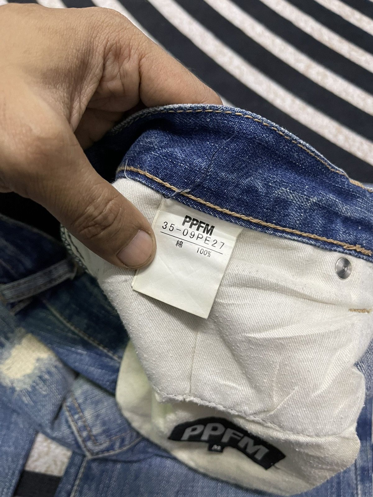 PPFM 2000s PPFM FLARE DISTRESSED DENIM RARE DESIGN Size US 30 / EU 46 - 10 Thumbnail