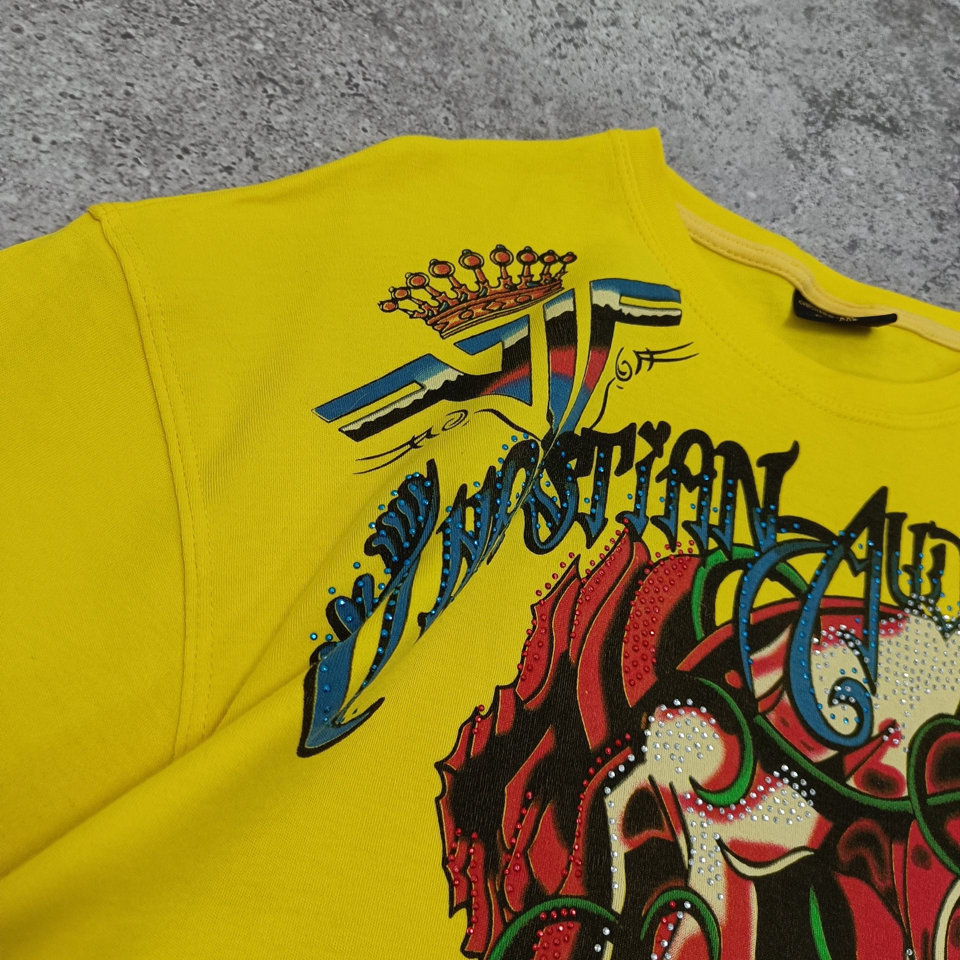 Affliction × Ed Hardy × Japanese Brand JAPANESE ED HARDY CHRISTIAN AUDIGIER SKULLS TSHIRT Y2K Size US XXL / EU 58 / 5 - 3 Thumbnail