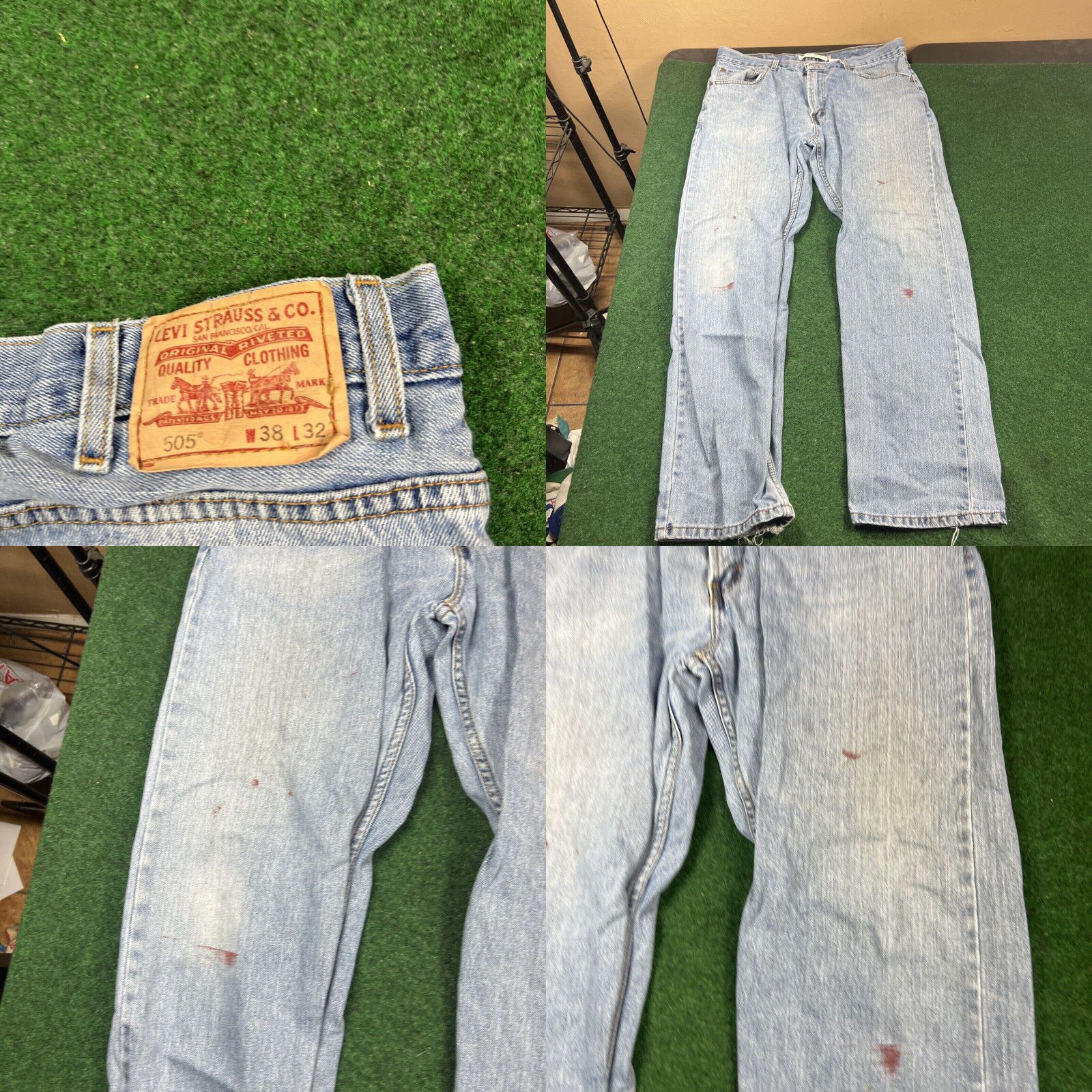 Levi's LEVI'S 505 Jeans Mens 38x32 Blue Creased Whiskered Hiking Camping Farm Work Size US 38 / EU 54 - 8 Thumbnail