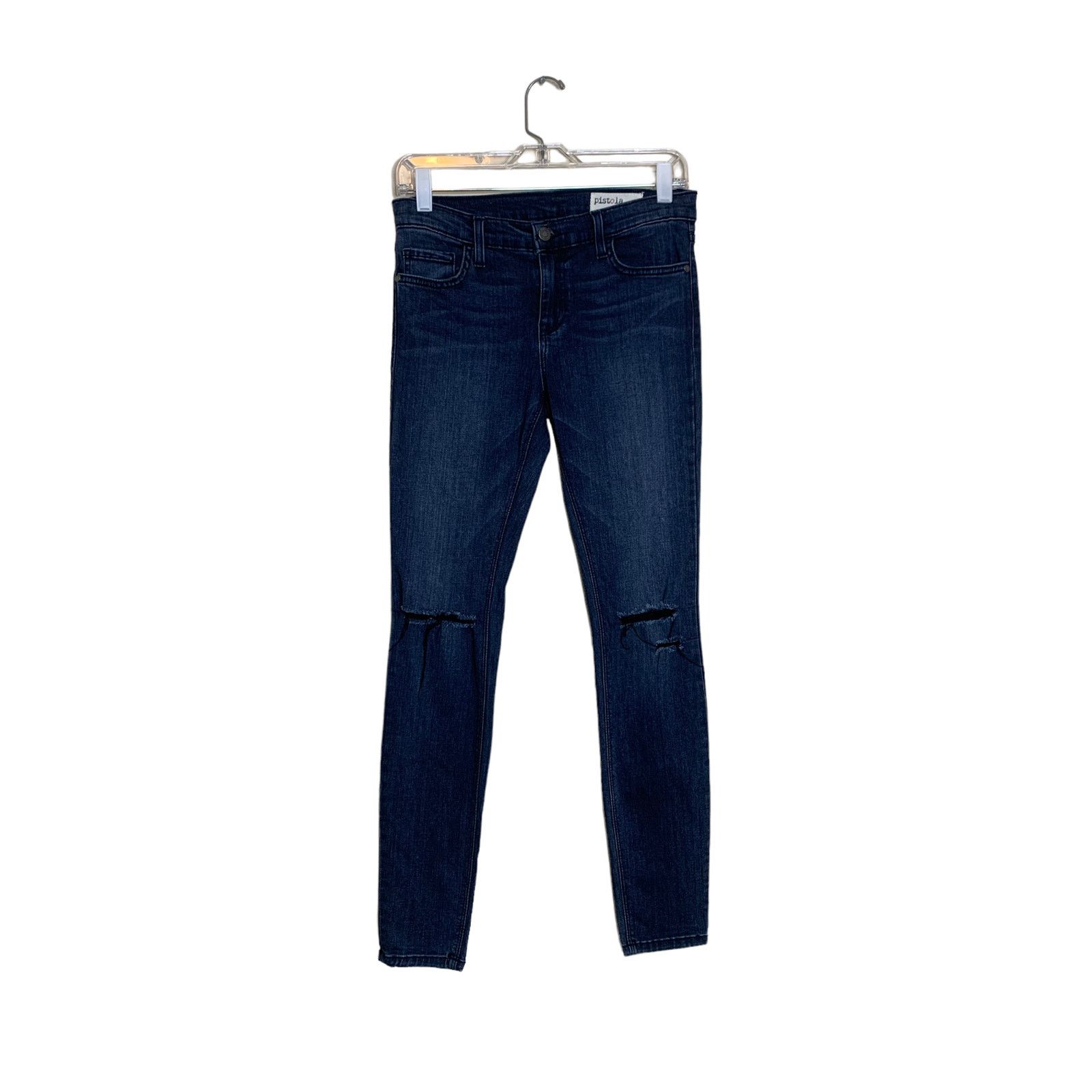 Pistola Pistola Blue “Rips” In knees Stretch Skinny Jeans size 27 Size 27" / US 4 / IT 40 - 12 Thumbnail