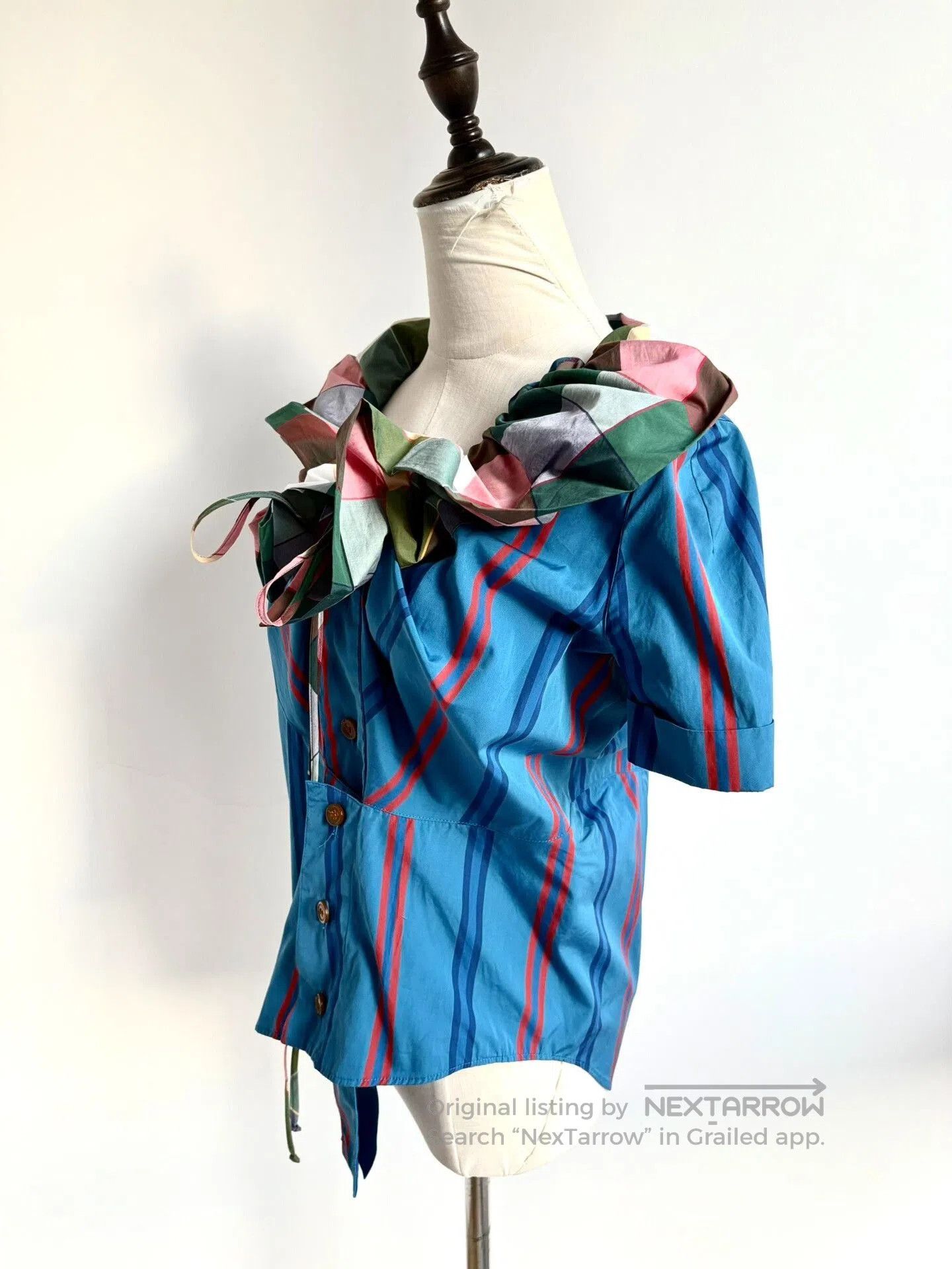 Vivienne Westwood vivienne westwood blue striped short sleeve shirt. Size M / US 6-8 / IT 42-44 - 3 Thumbnail