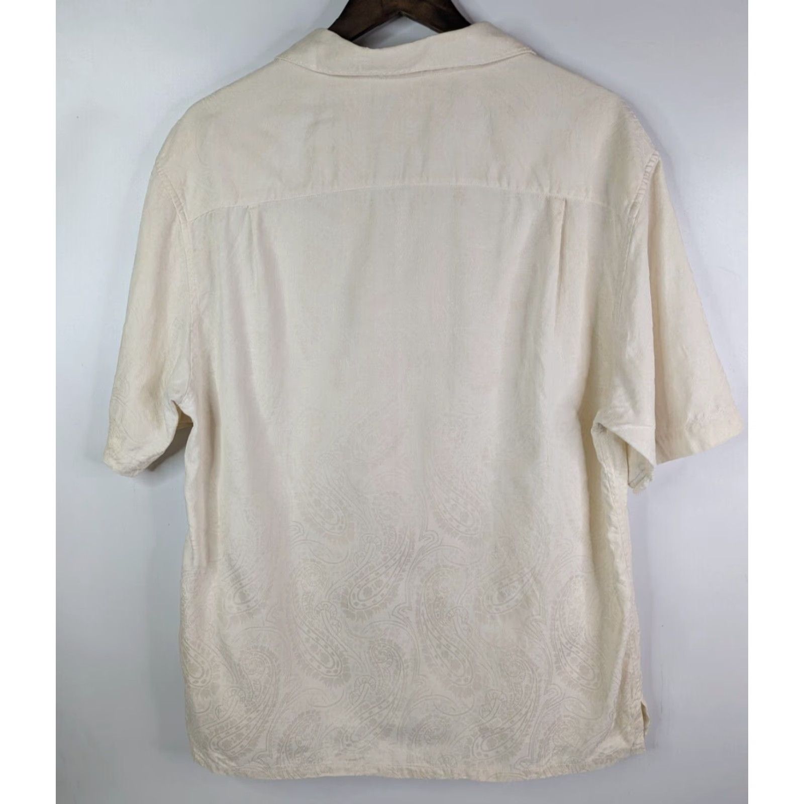 Vintage Wilke Rodriguez Ivory Paisley Short Sleeve Button Silk Cotton Shirt Size Large Mens Size US L / EU 52-54 / 3 - 6 Thumbnail