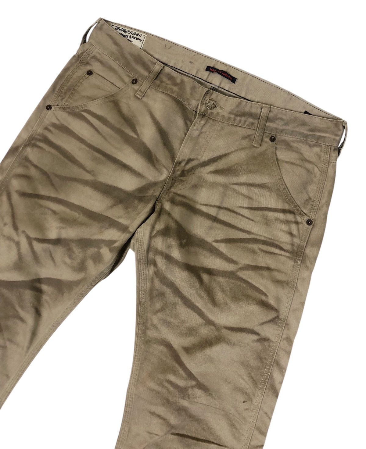 Japanese Brand Flare Blue Ways Rusty Washed Casual Pants Size US 34 / EU 50 - 5 Thumbnail