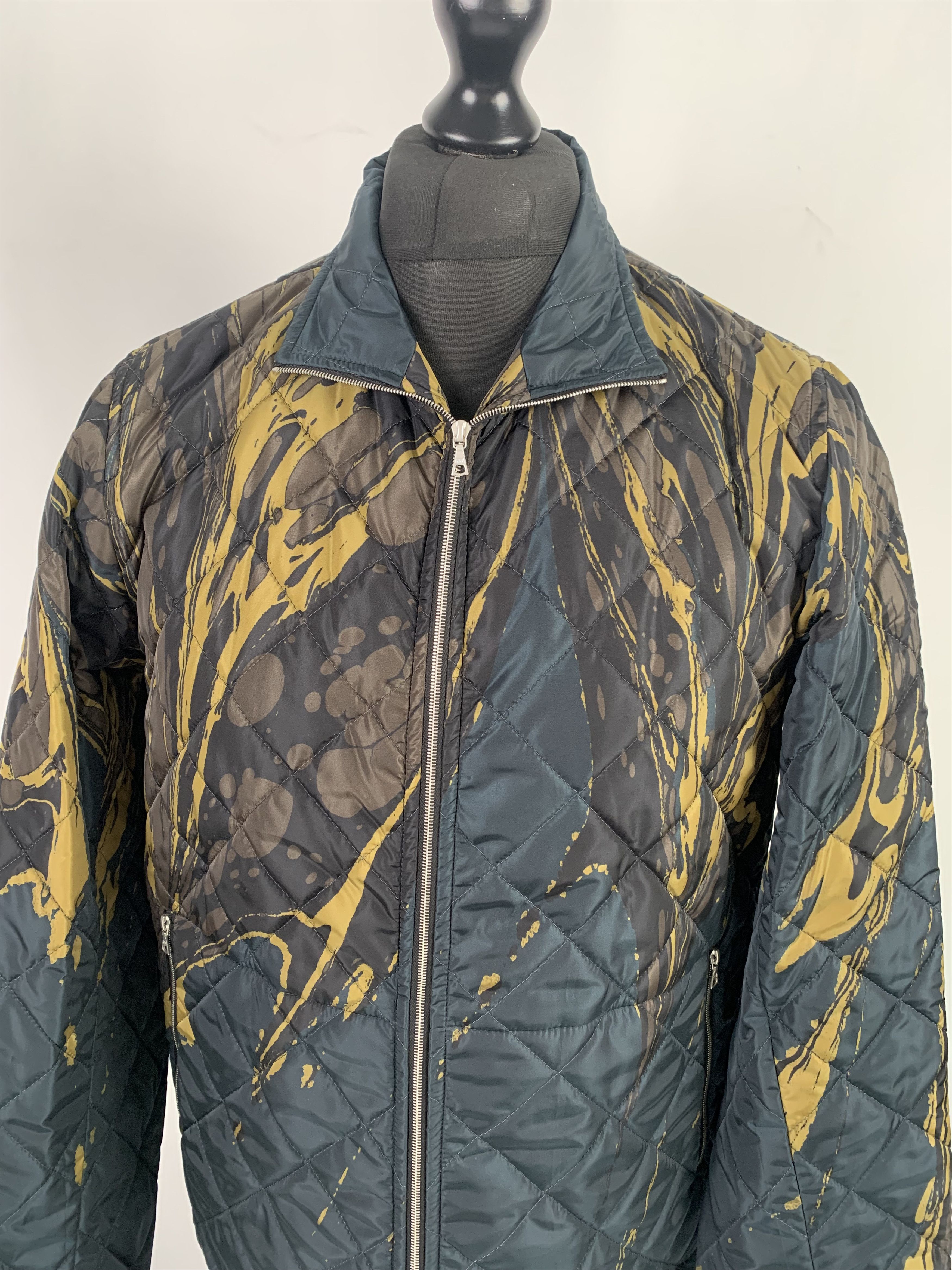 Dries Van Noten Dries Van Noten Marbled Green Light Puffa Jacket Size US L / EU 52-54 / 3 - 1 Thumbnail