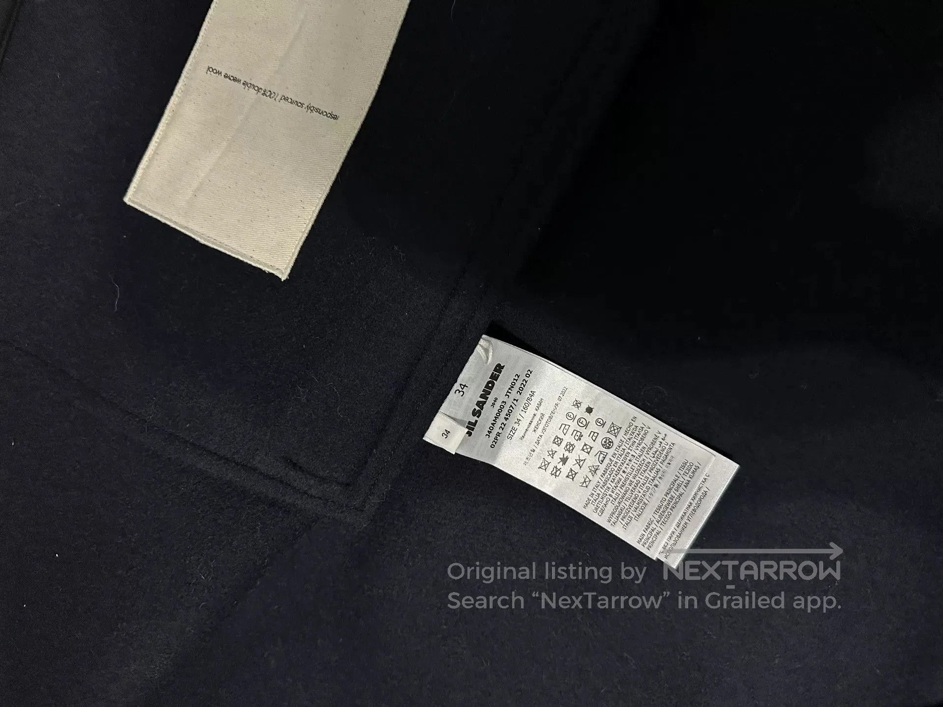 Jil Sander Jil Sander Wool Coat in Dark Blue. Size US M / EU 48-50 / 2 - 8 Thumbnail