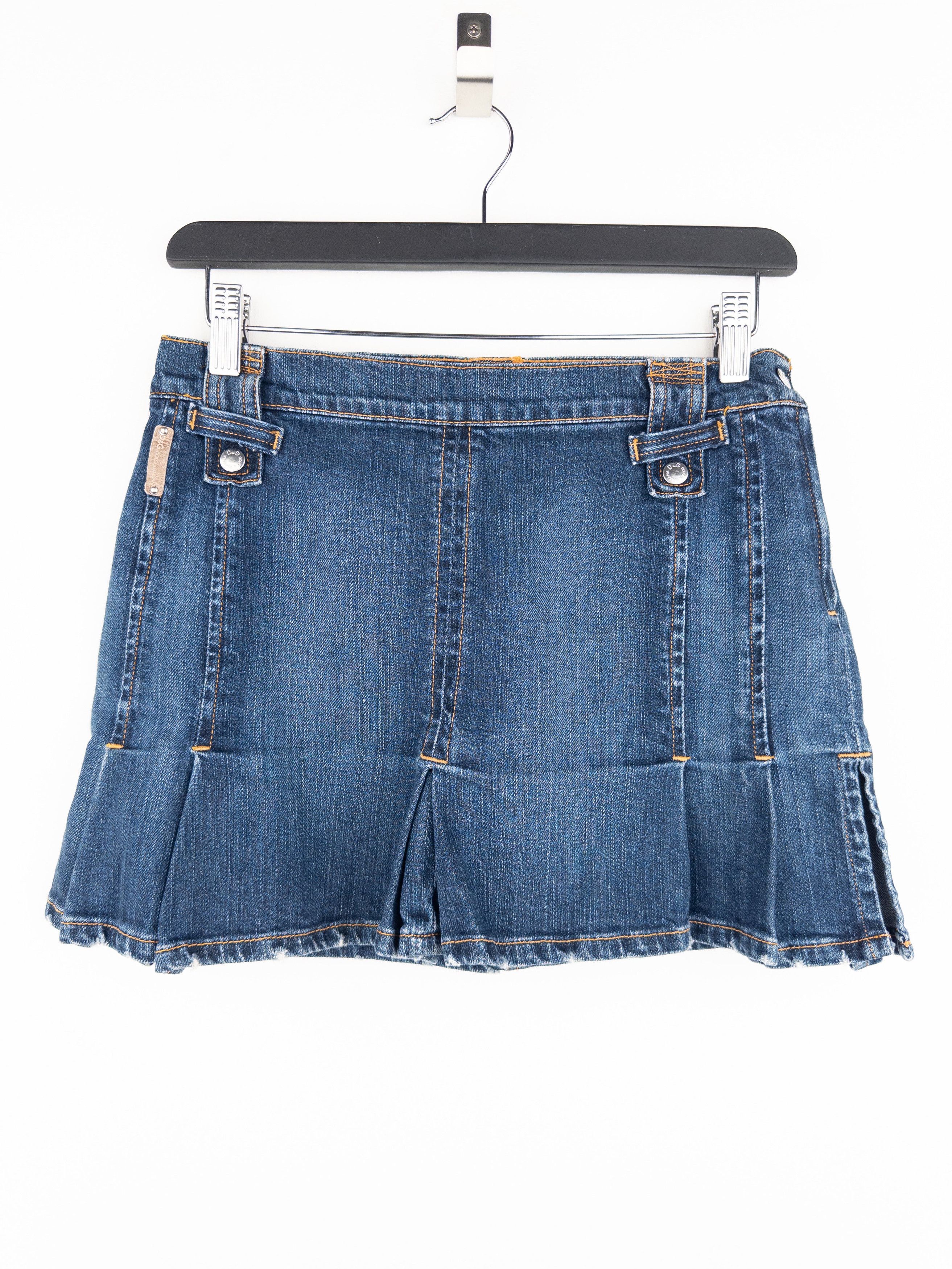 Dolce & Gabbana 2000s Denim Mini-Skirt Size 42" / US 20 - 1 Thumbnail