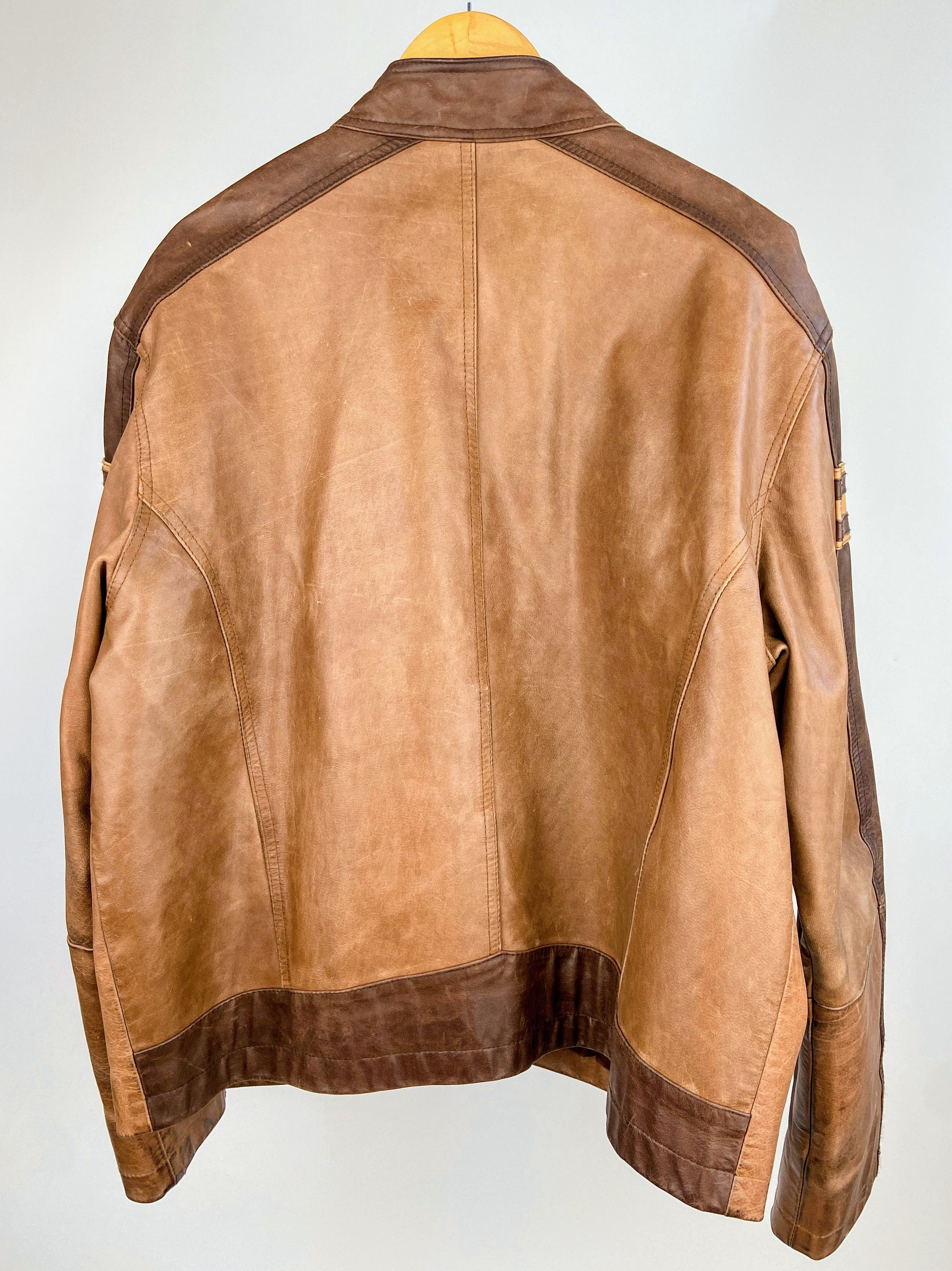 Genuine Leather Distressed Brown 🟤 Men's Leather Jacket "FREE SHIPPING" Size US M / EU 48-50 / 2 - 2 Thumbnail