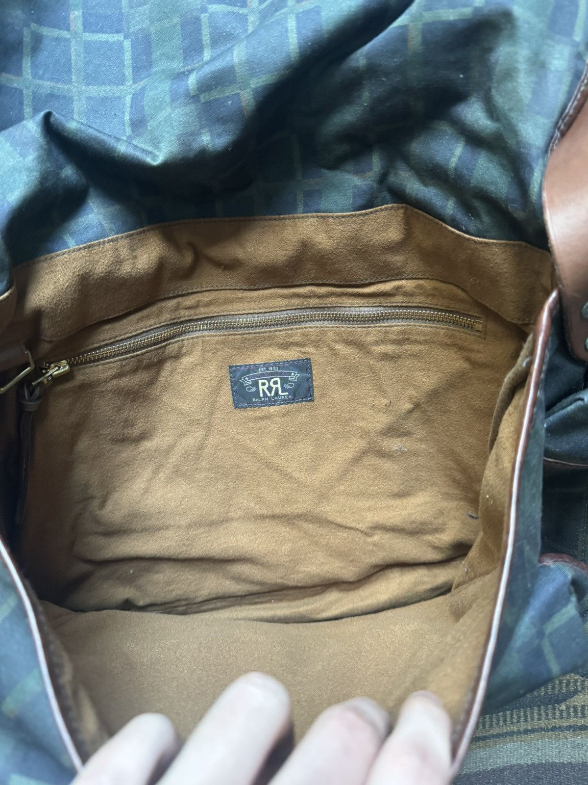 RRL Ralph Lauren Oil Cloth Side Bag Size ONE SIZE - 7 Thumbnail