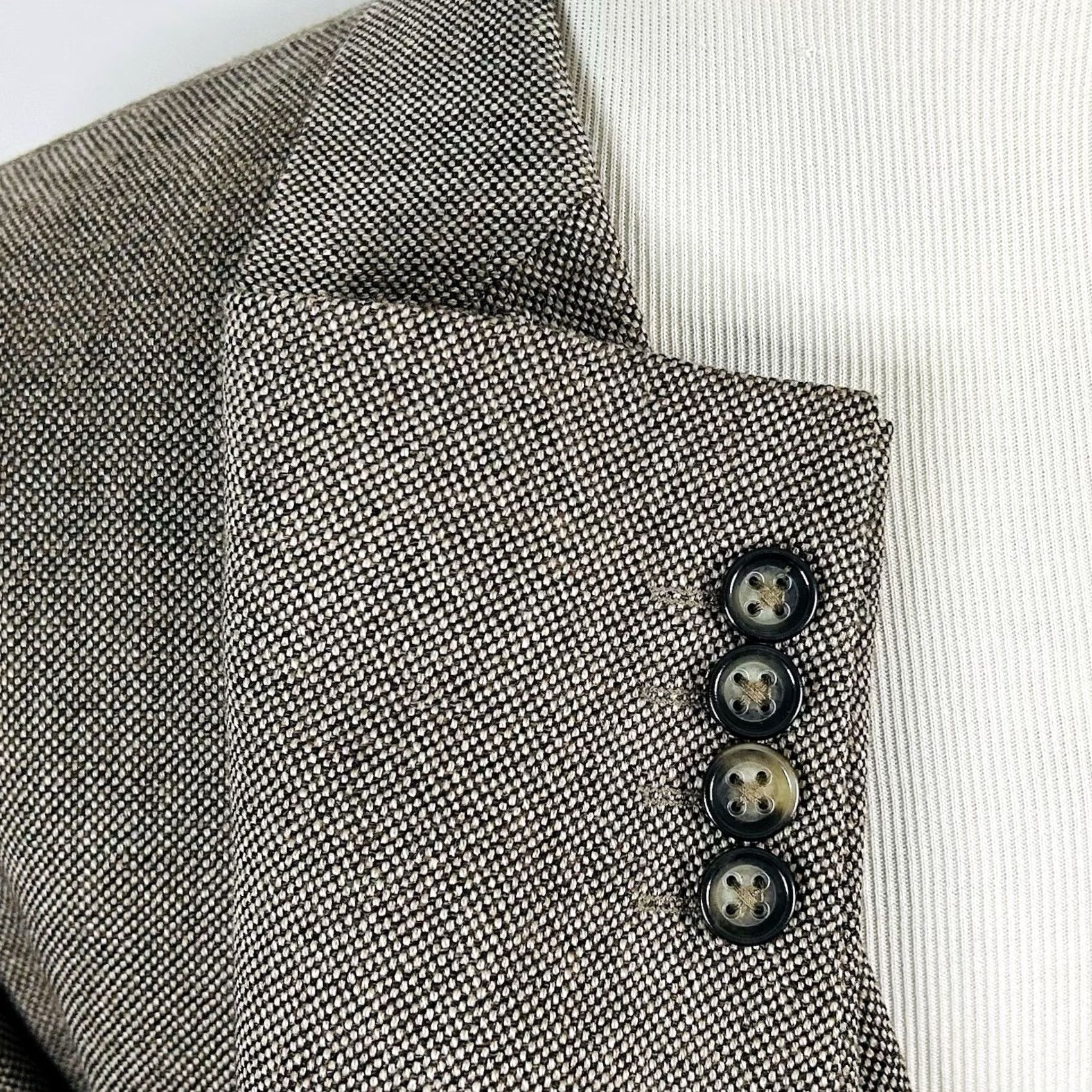 Stafford Stafford 48R Classic Fit Sport Coat 100% Merino Wool Brown Knit Two Button Men's Jacket Coat Size US XS / EU 42 / 0 - 6 Thumbnail