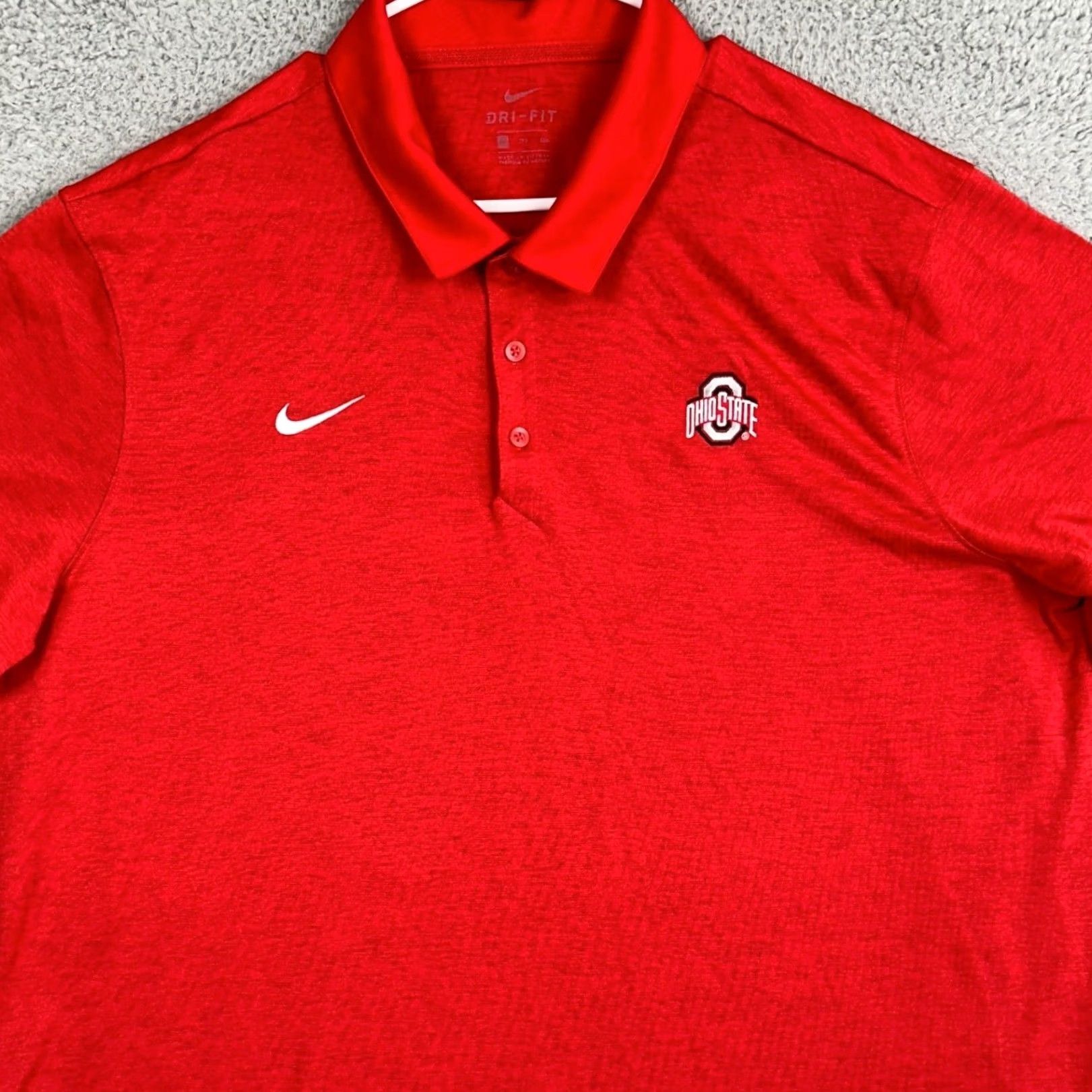 Nike Nike Buckeyes Polo Shirt Mens 2XL Red Dri-FIT Golf Performance Shirt Size US XXL / EU 58 / 5 - 2 Thumbnail
