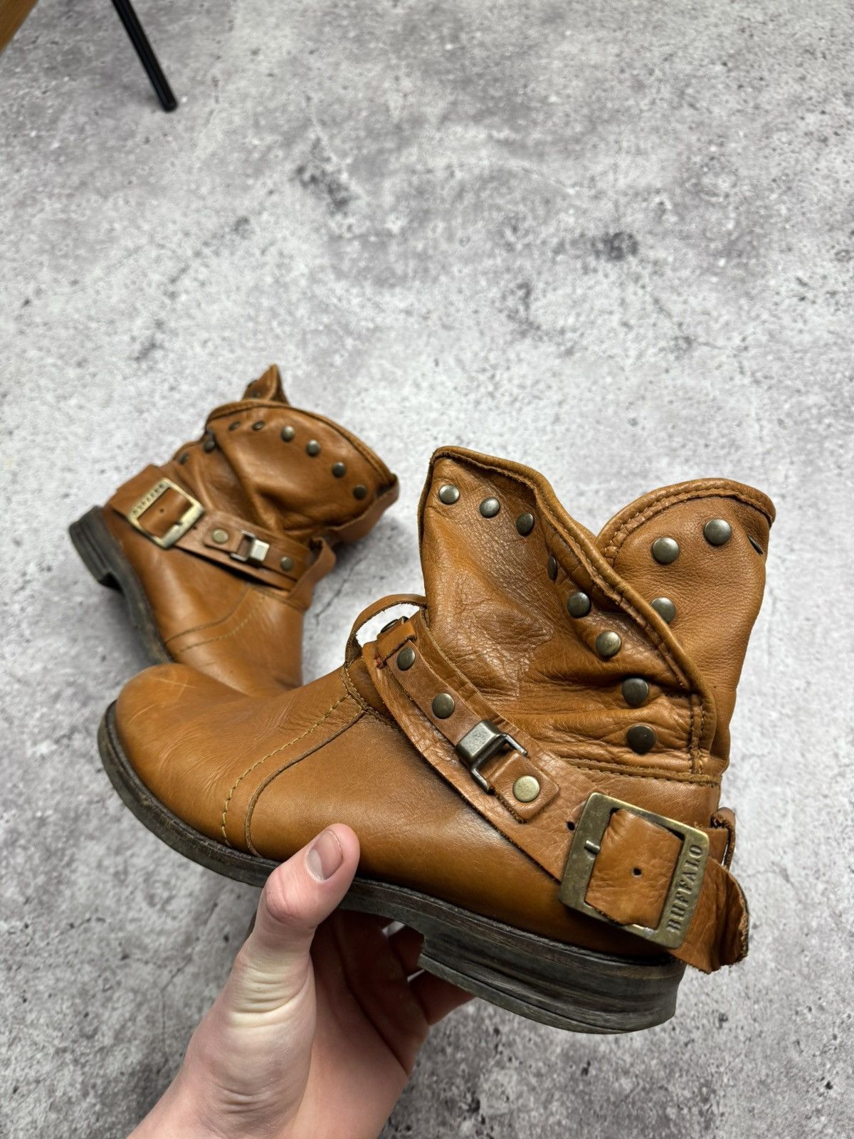 Japanese Brand A.S.9.8 Buffalo Style Studded Belted Boots Leather Japanese Size US 8 / EU 41 - 8 Thumbnail