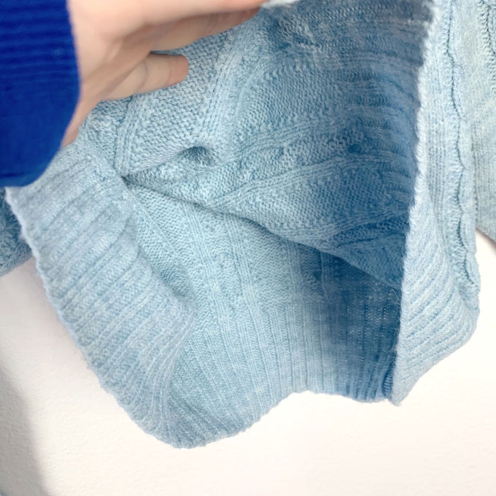 Jantzen VINTAGE Jantzen Blue Cable Knit V-Neck Sweater Mens Medium 1970s Size US M / EU 48-50 / 2 - 4 Thumbnail