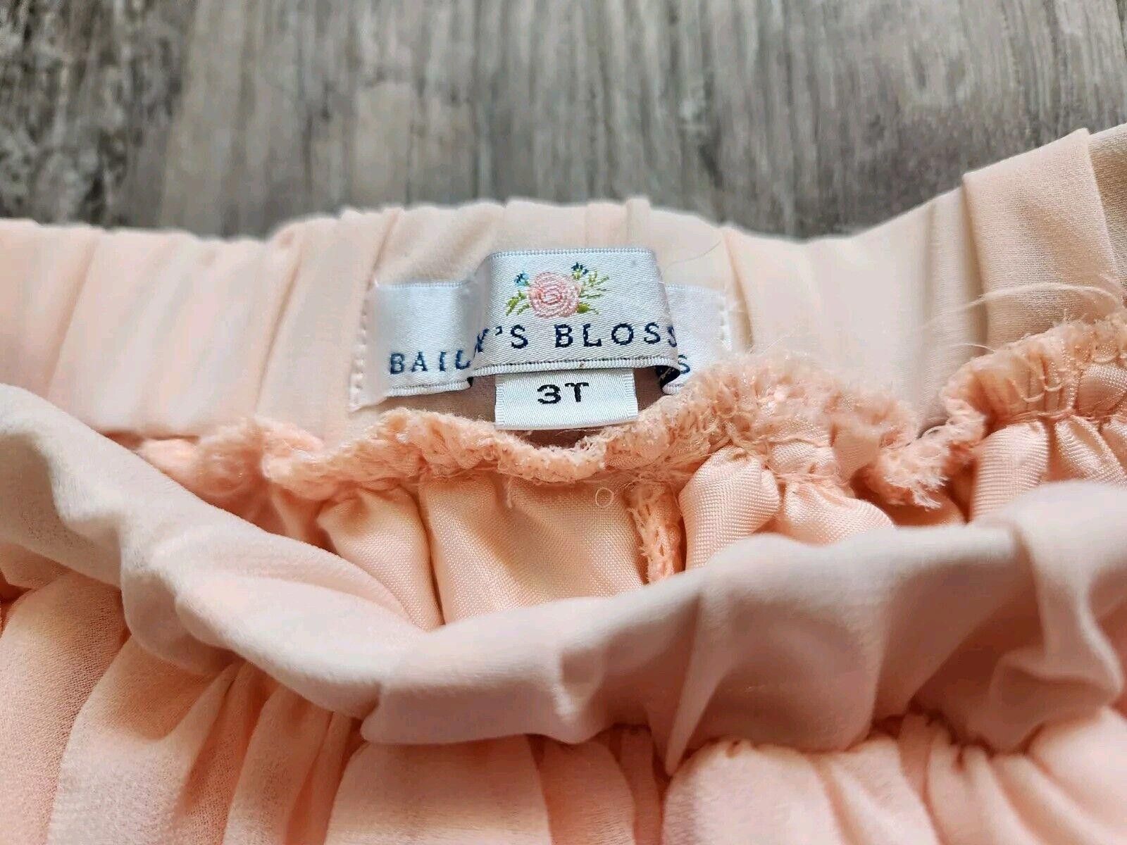 Designer Girls Skirts 3t Baileys Blossom Peach Skirt Mia Joy Chiffon Size 24" / US 00 / IT 34 - 2 Thumbnail