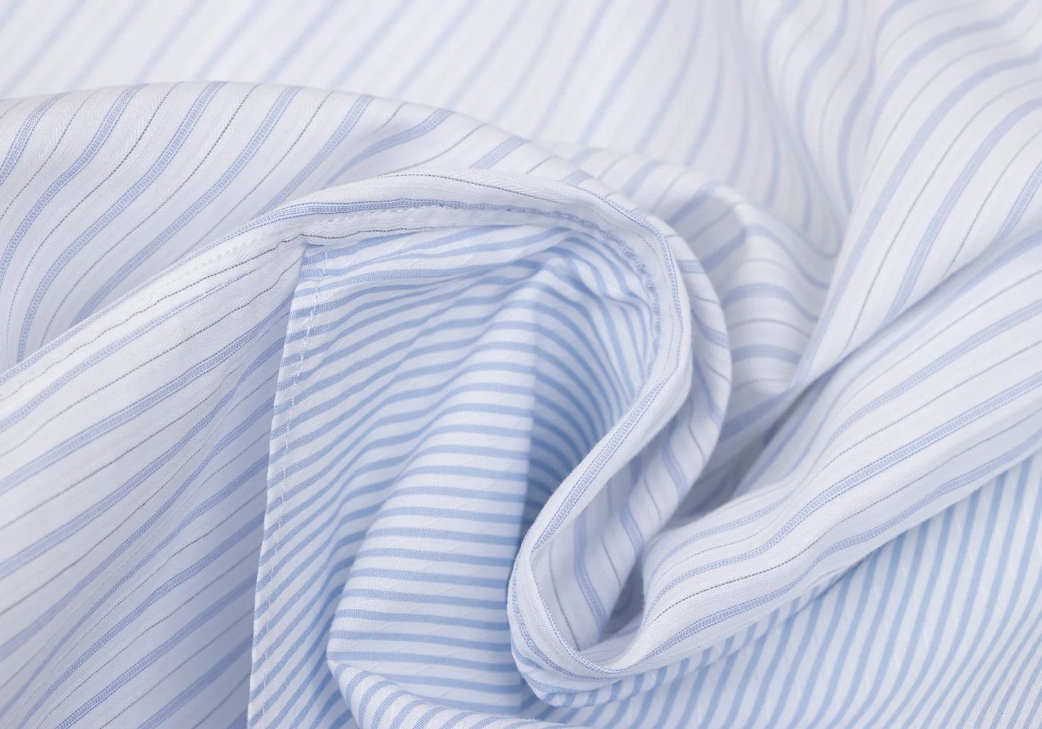 Comme des Garcons Homme Plus Layered Stripe Long Sleeve Shirt in Blue and Off White Size US M / EU 48-50 / 2 - 16 Thumbnail