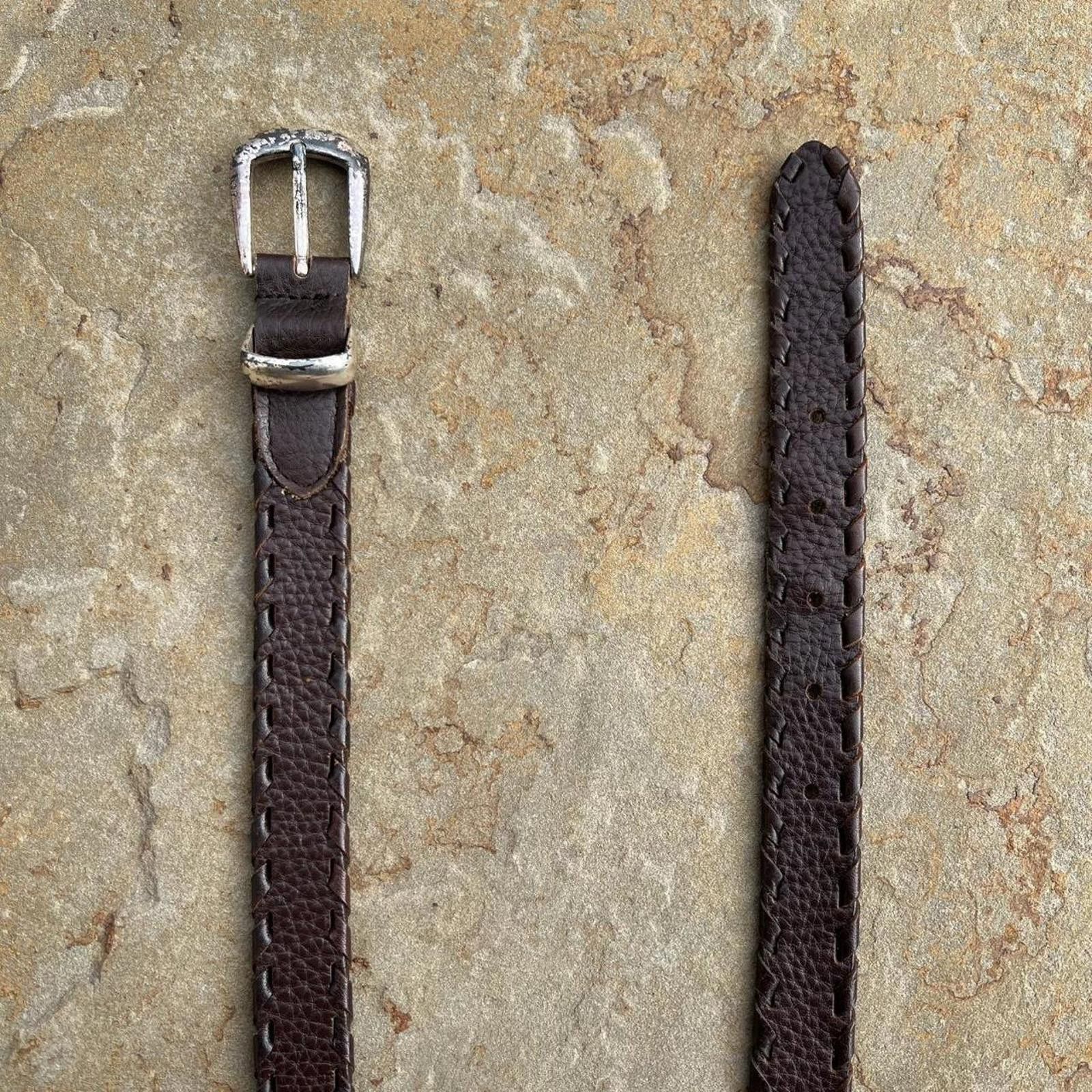 Other Y2K Dark Brown Woven Edge Leather Belt Size ONE SIZE - 2 Thumbnail