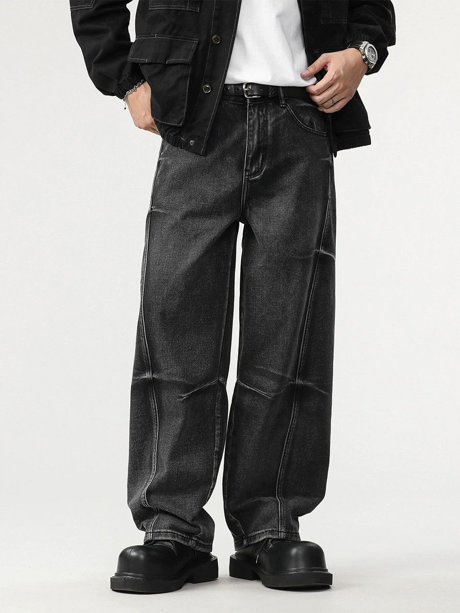 Jean American retro men's loose straight patchwork jeans Size US 32 / EU 48 - 1 Thumbnail
