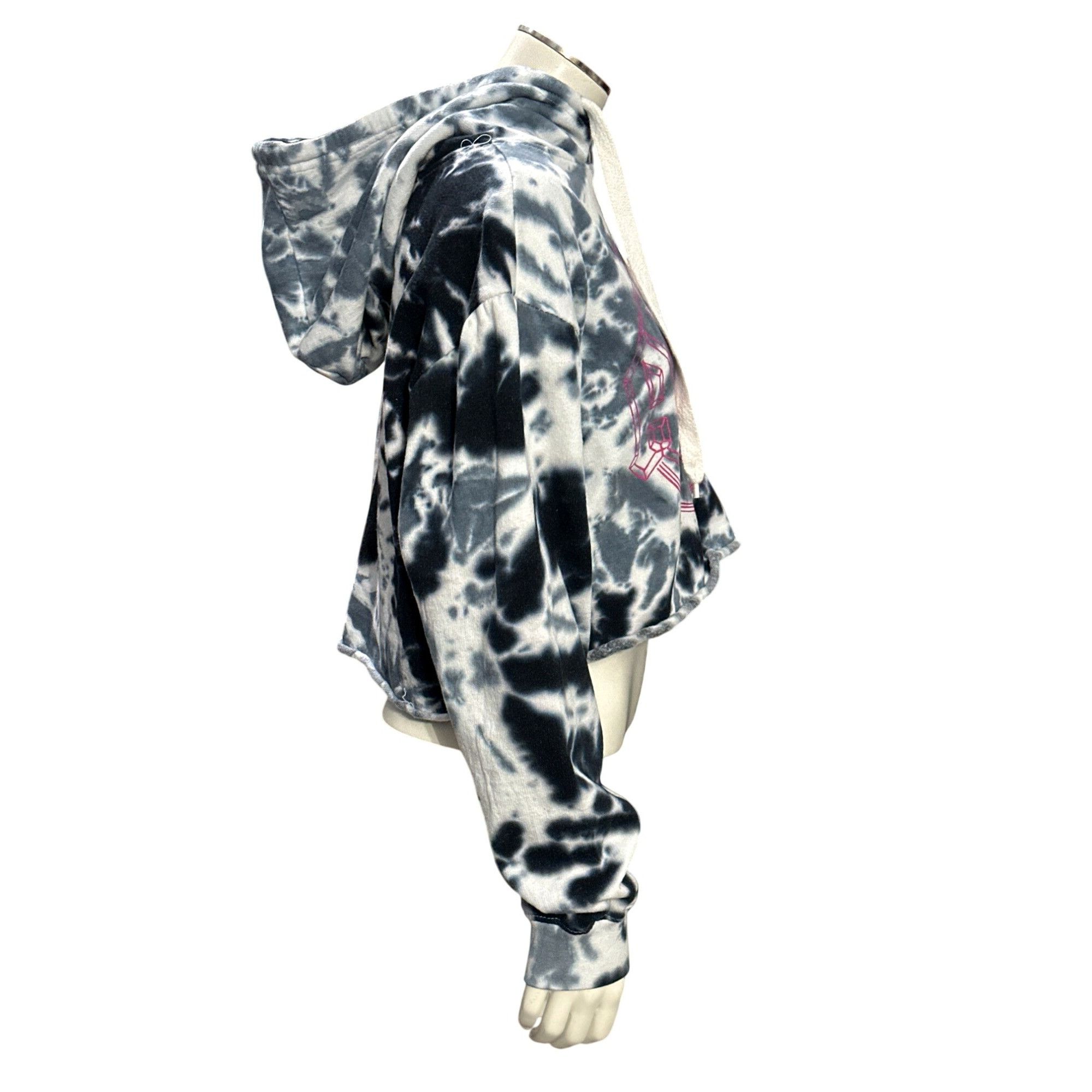 AC/DC ACDC Black White Tie Dye Cropped Hoodie Sweatshirt Graphic L Size M / US 6-8 / IT 42-44 - 6 Thumbnail