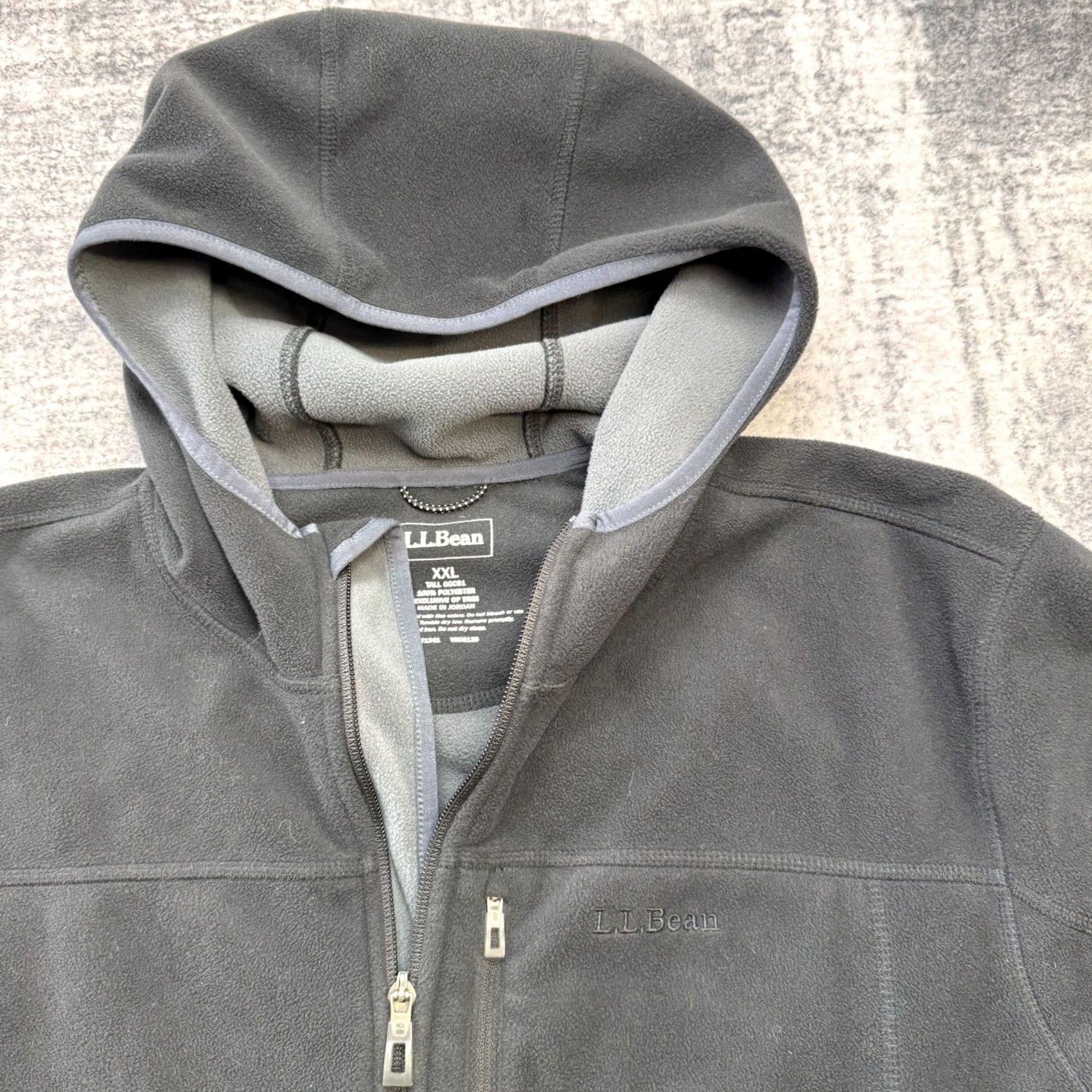 Vintage L.L. Bean Jacket Mens 2XLT Black Fleece Hooded Coat Full Zip Outdoors Casual Layer Jacket Size US XXL / EU 58 / 5 - 7 Thumbnail