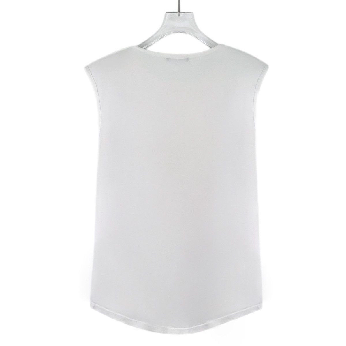 Balmain Balmain White Logo Print Cotton Crew Neck Tank Top K26WX Size M / US 6-8 / IT 42-44 - 2 Thumbnail